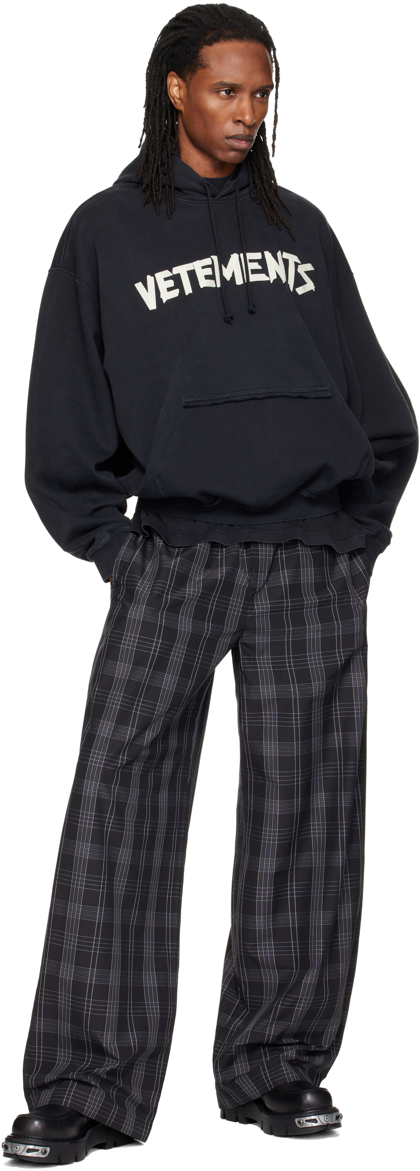 VETEMENTS - Black Check Pyjama Pants