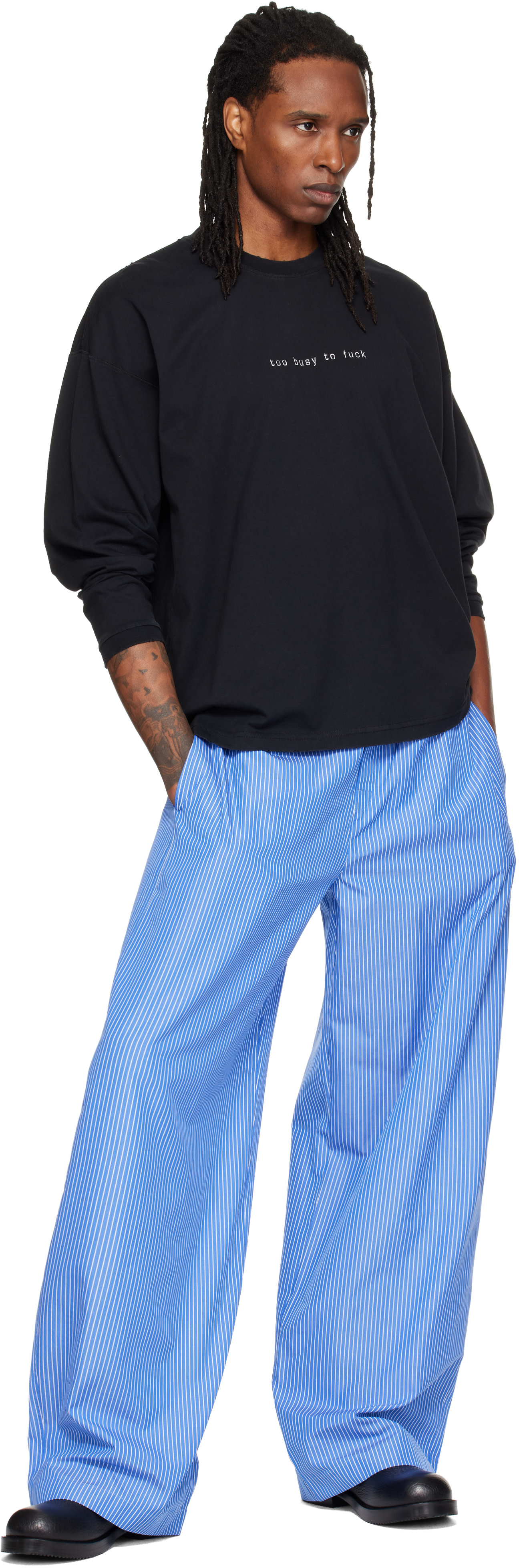 VETEMENTS - Blue Stripe Pyjama Pants