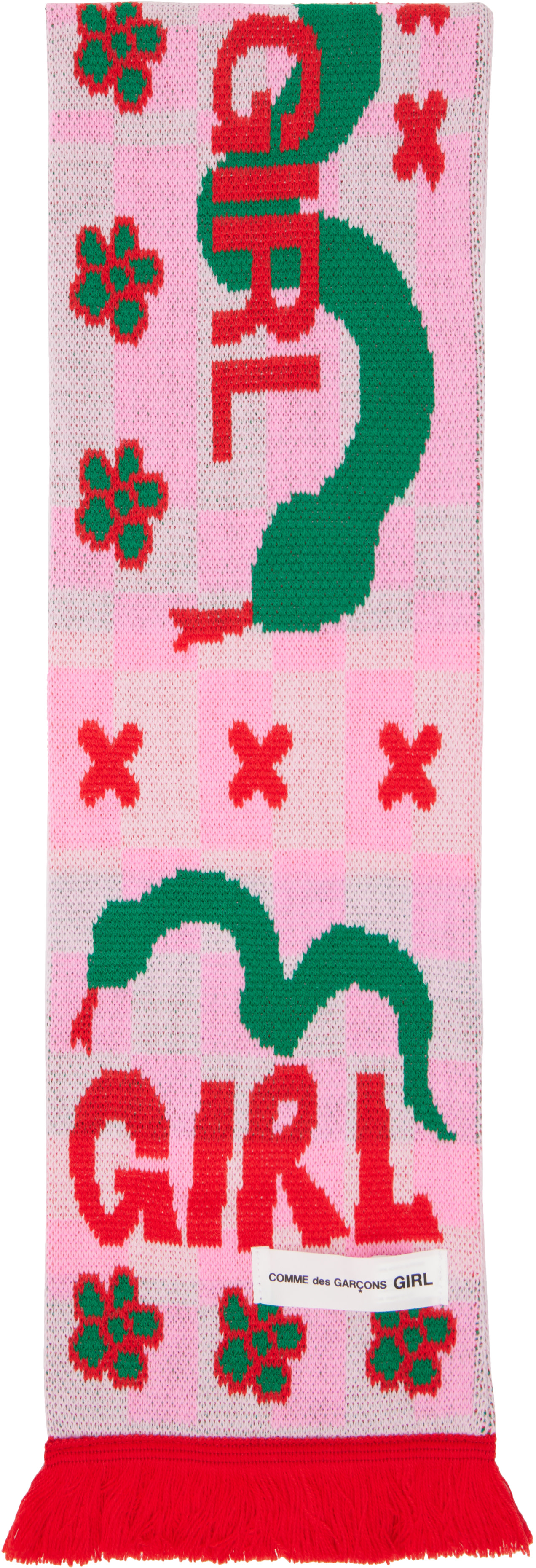 Comme des Garçons Girl: ピンク Knitted Stole マフラー | SSENSE 日本