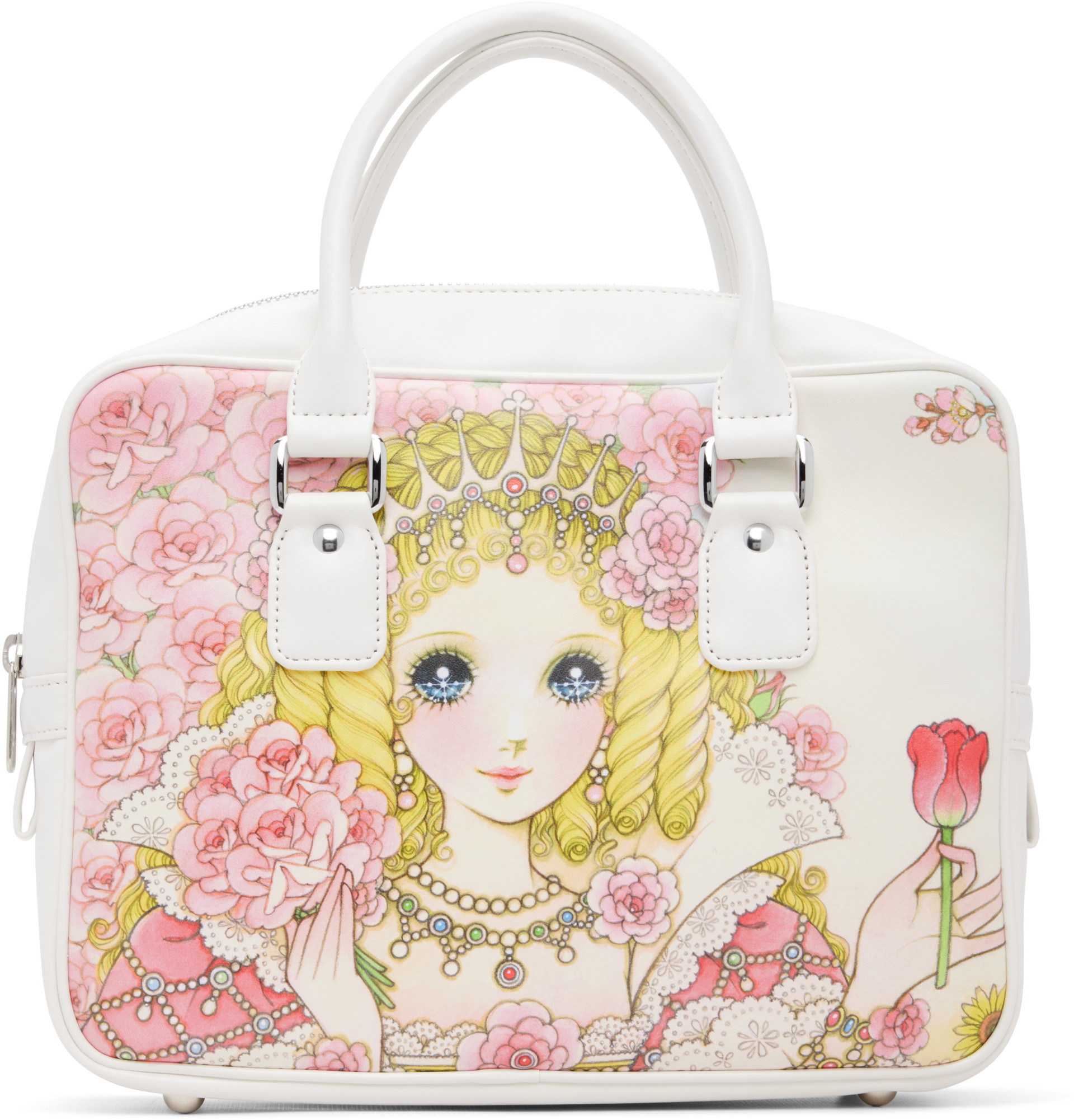 Comme des Garçons Girl: White Takahashi Makoto Printed Bag | SSENSE