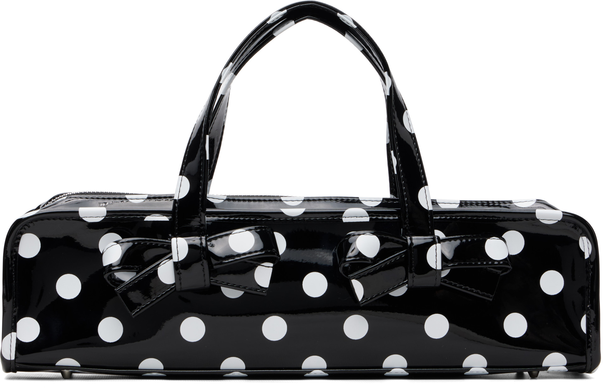Comme des Garçons Girl: Black Patent Synthetic Leather Polka-Dot