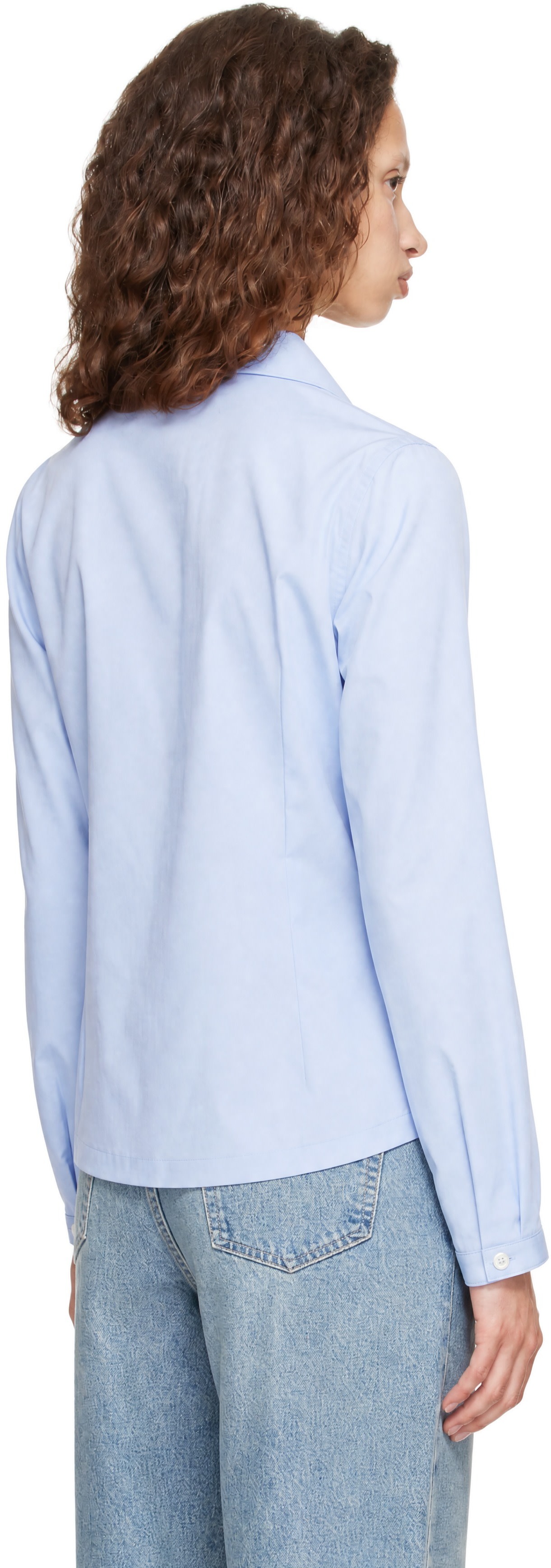 Comme des Garçons Girl: Blue Cotton Broad Shirt | SSENSE