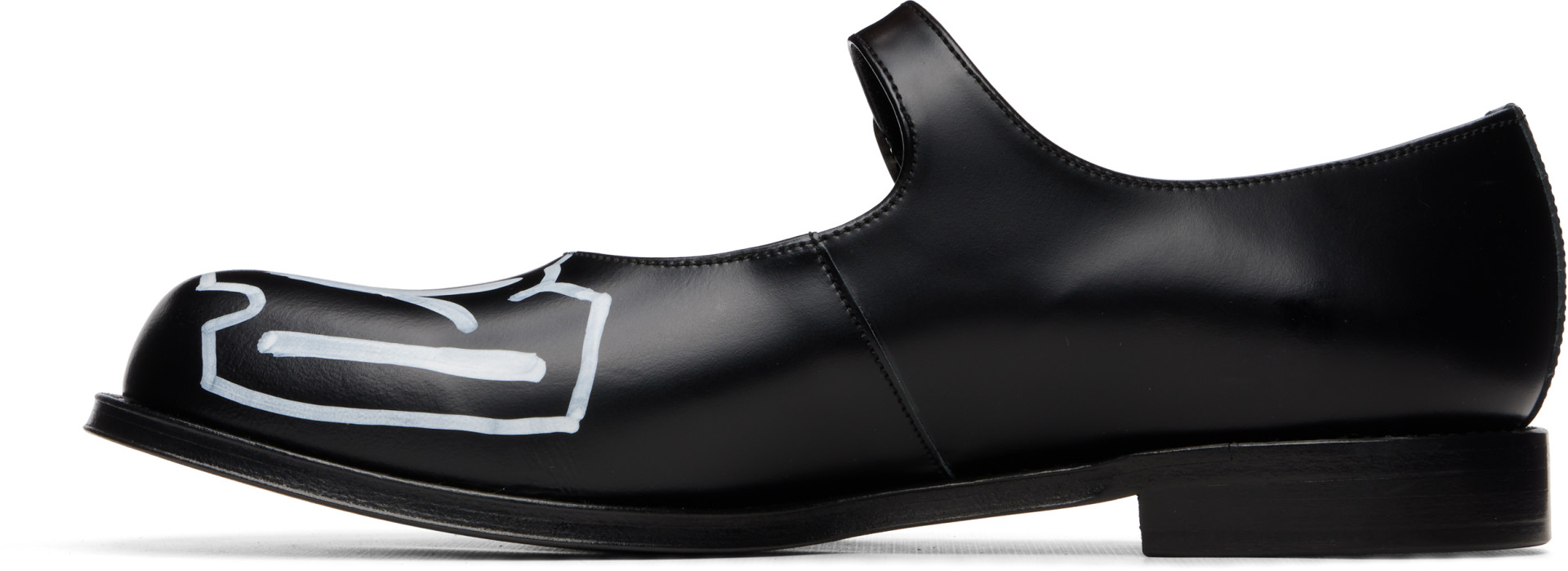 COMME des GARCONS GIRLレザーシューズ Comme des Garçons Girl: Black Mary Jane Loafers | SSENSE