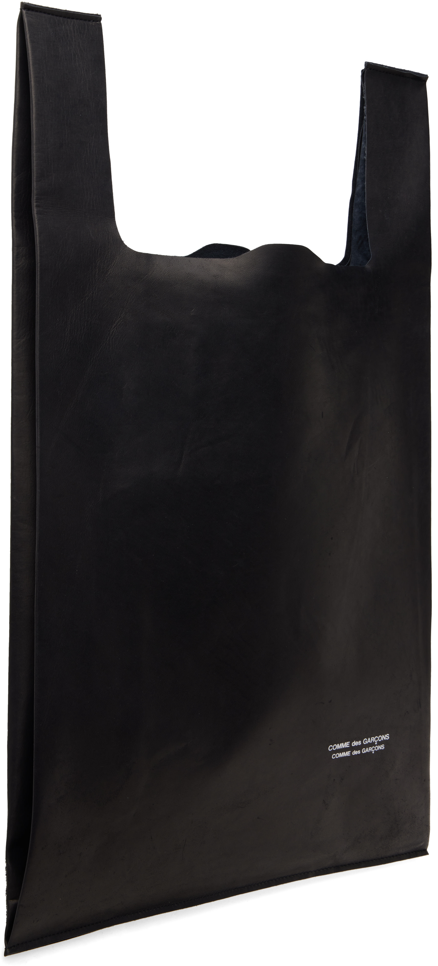 Comme des Garçons Comme des Garçons: Black Large Leather Tote | SSENSE