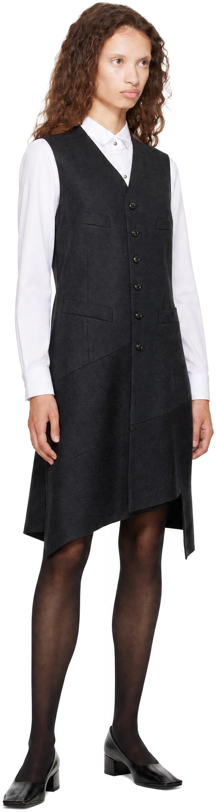 Comme des Garçons Comme des Garçons: グレー パネル ウール