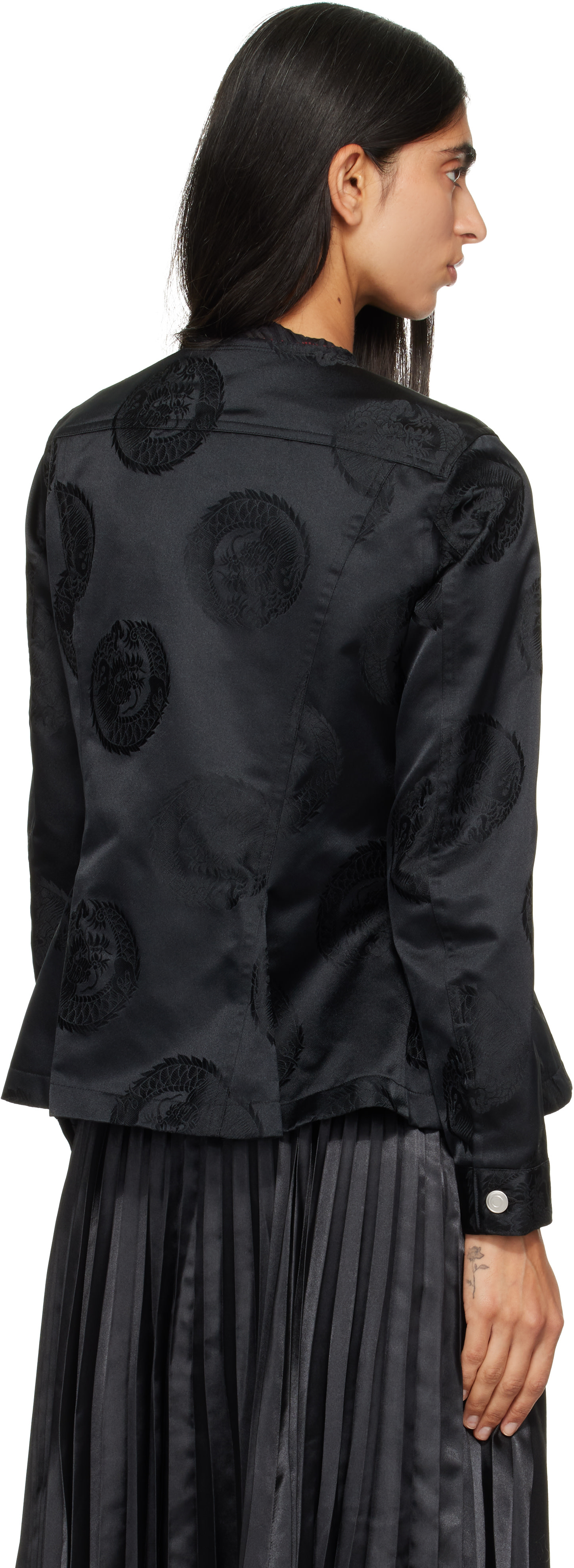 Comme des Garçons Comme des Garçons: Black Jacquard Jacket