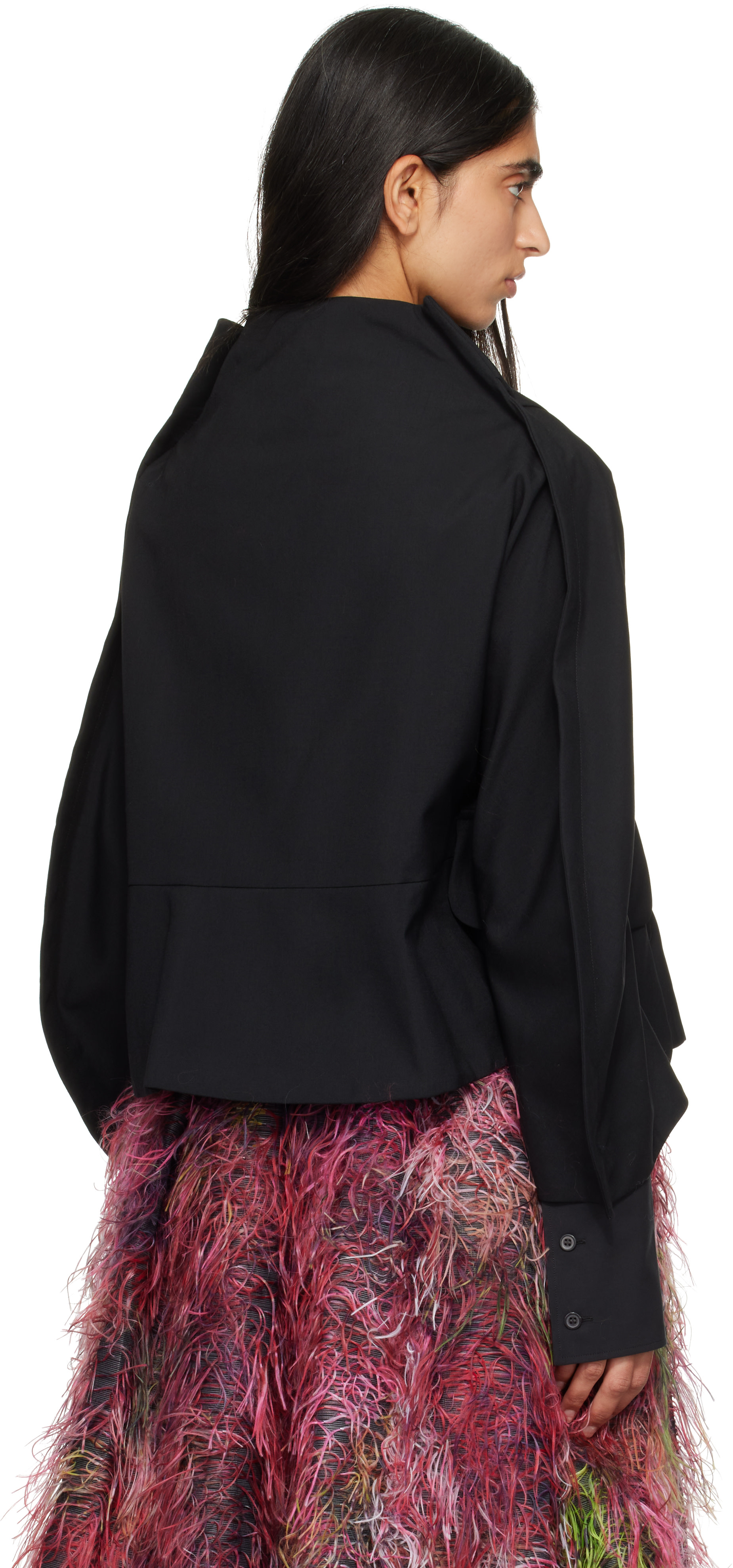 Comme des Garçons Comme des Garçons: Black Wool Tropical Jacket