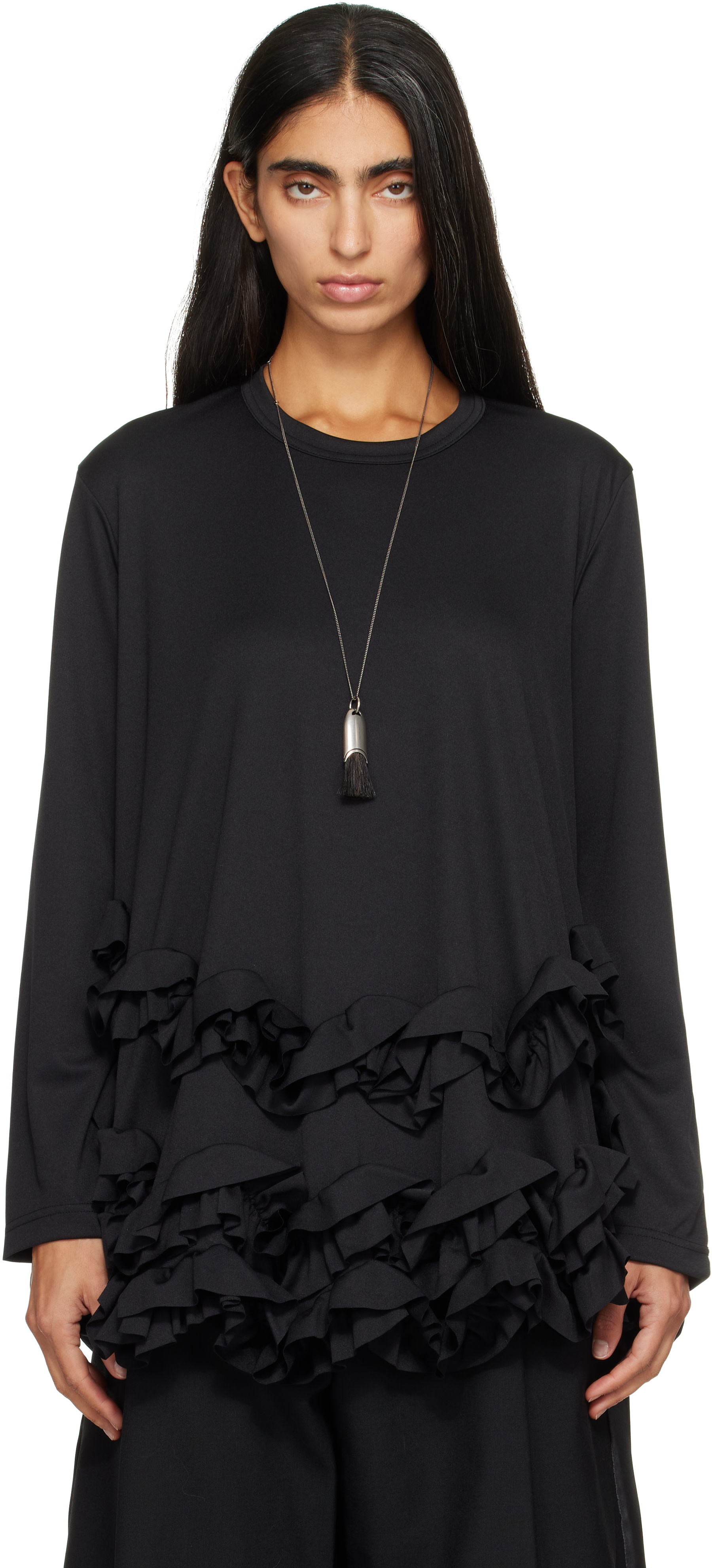 Comme des Garçons Comme des Garçons: ブラック ラッフル Tシャツ