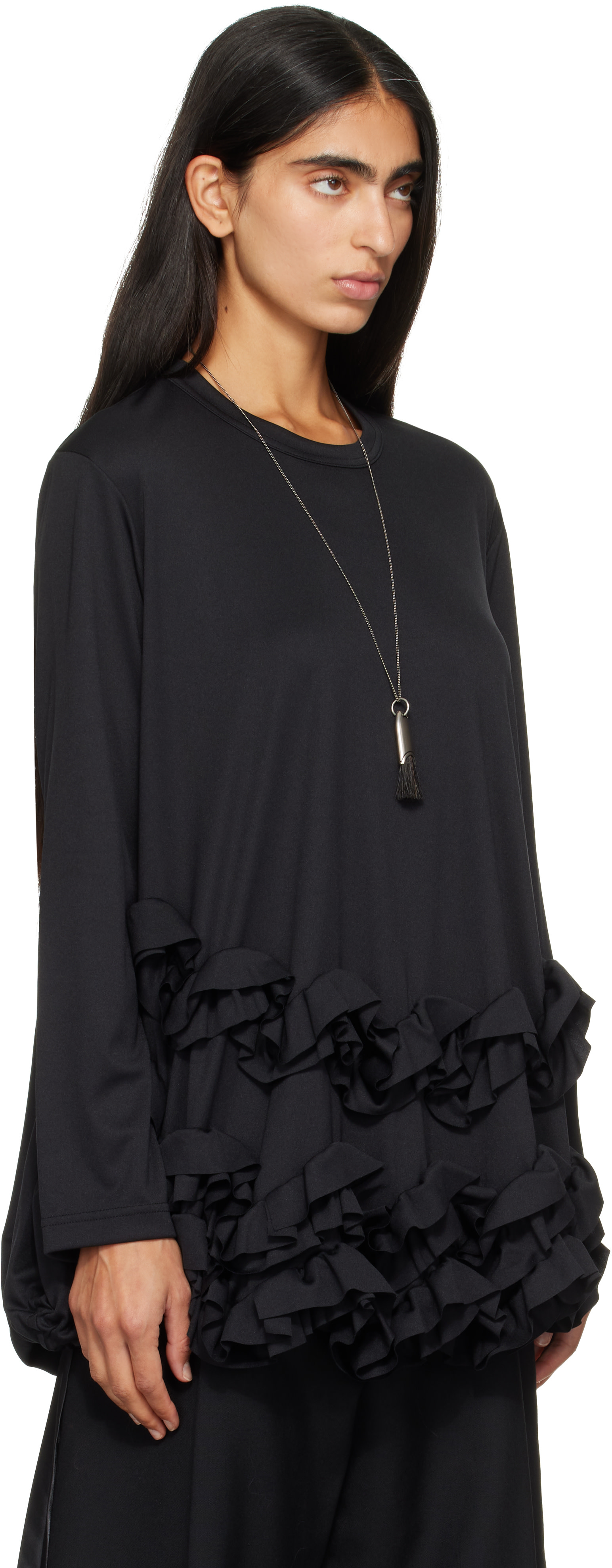 トップス Black comme des garcons Comme des Garçons Comme des Garçons: Black Ruffled T-shirt