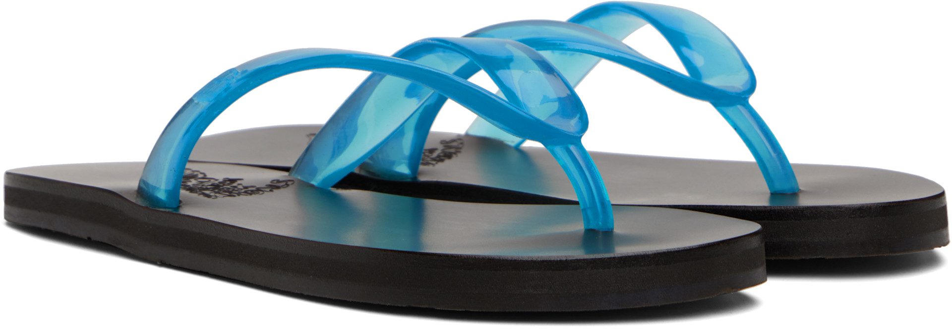 Ancient Greek Sandals: Blue Saionara Jelly Flip-Flops | SSENSE