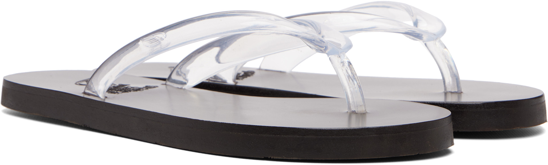 Ancient Greek Sandals - Transparent & Black Saionara Jelly Flip-Flops