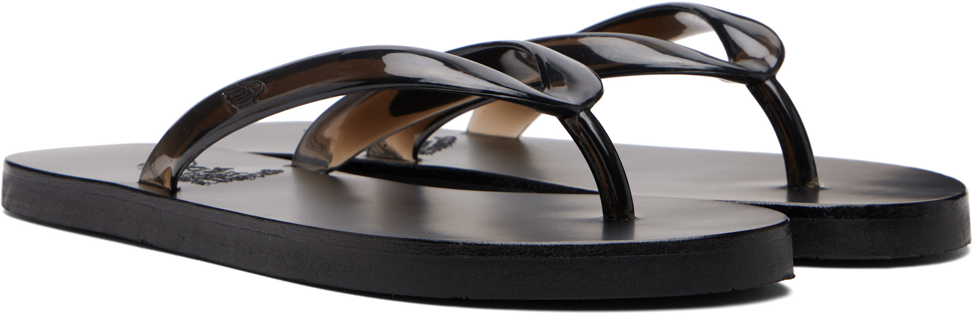 Ancient Greek Sandals: Black Saionara Jelly Flip-Flops | SSENSE