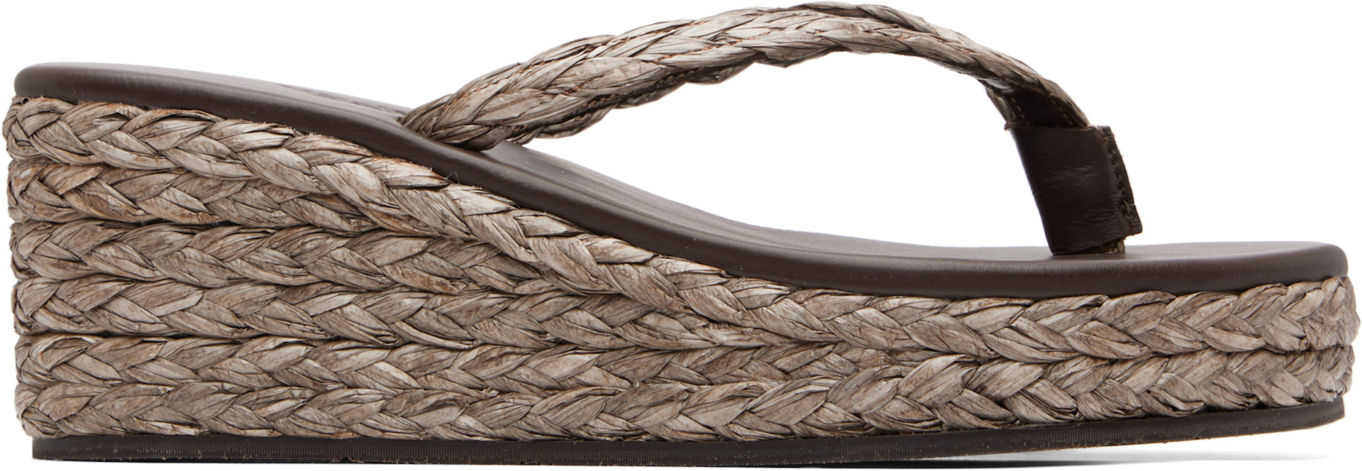 Ancient Greek Sandals - Sandales à talon compensé Etheria brunes