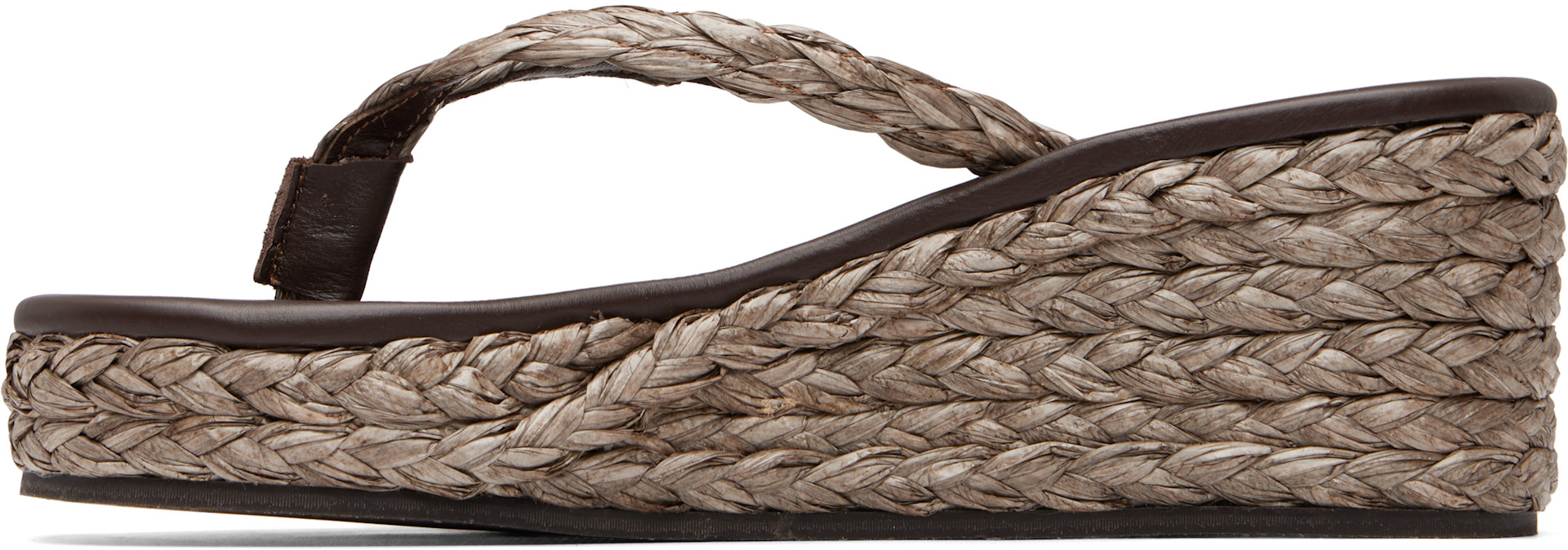 Ancient Greek Sandals - Sandales à talon compensé Etheria brunes