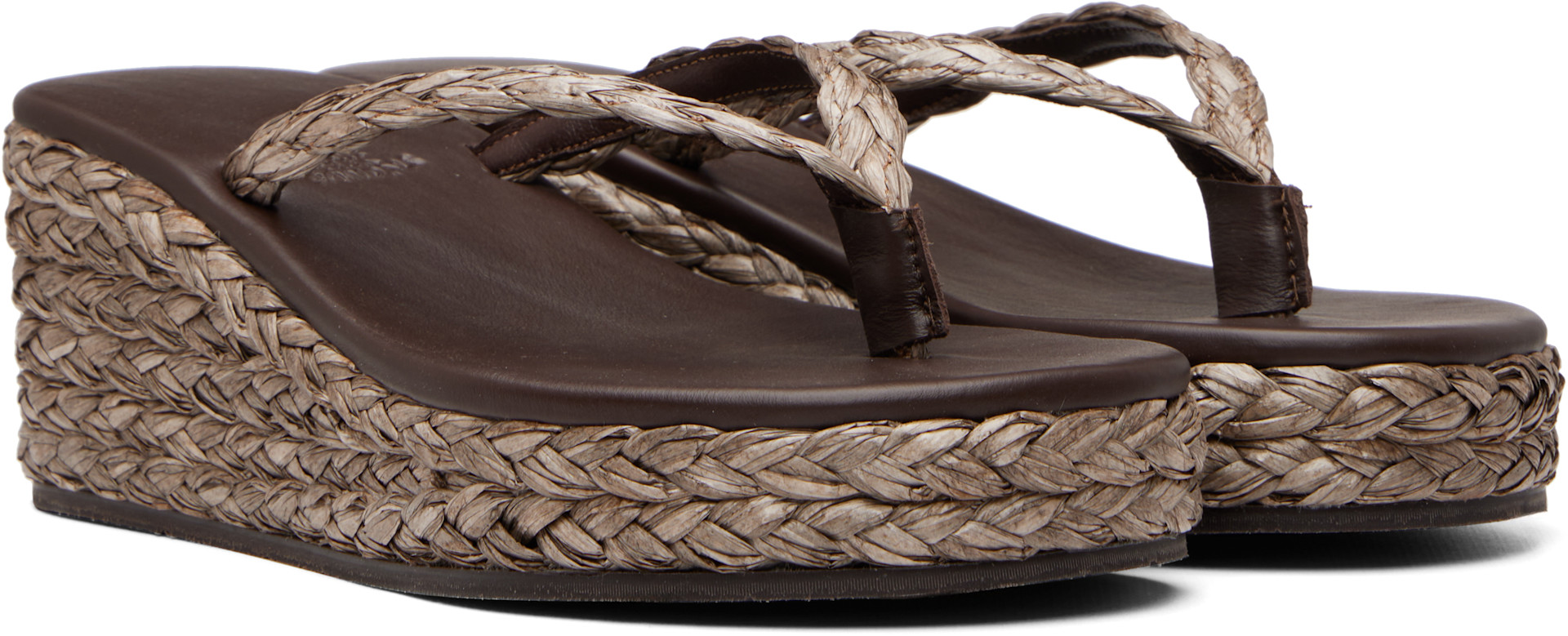 Ancient Greek Sandals - Sandales à talon compensé Etheria brunes