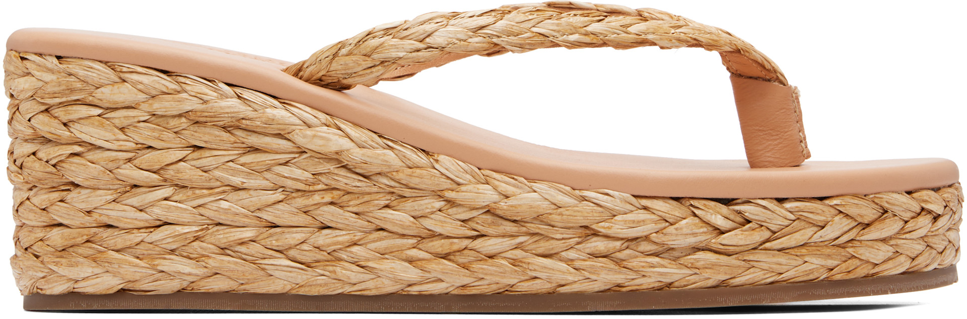 Ancient Greek Sandals - Beige Etheria Low Wedge Heeled Sandals