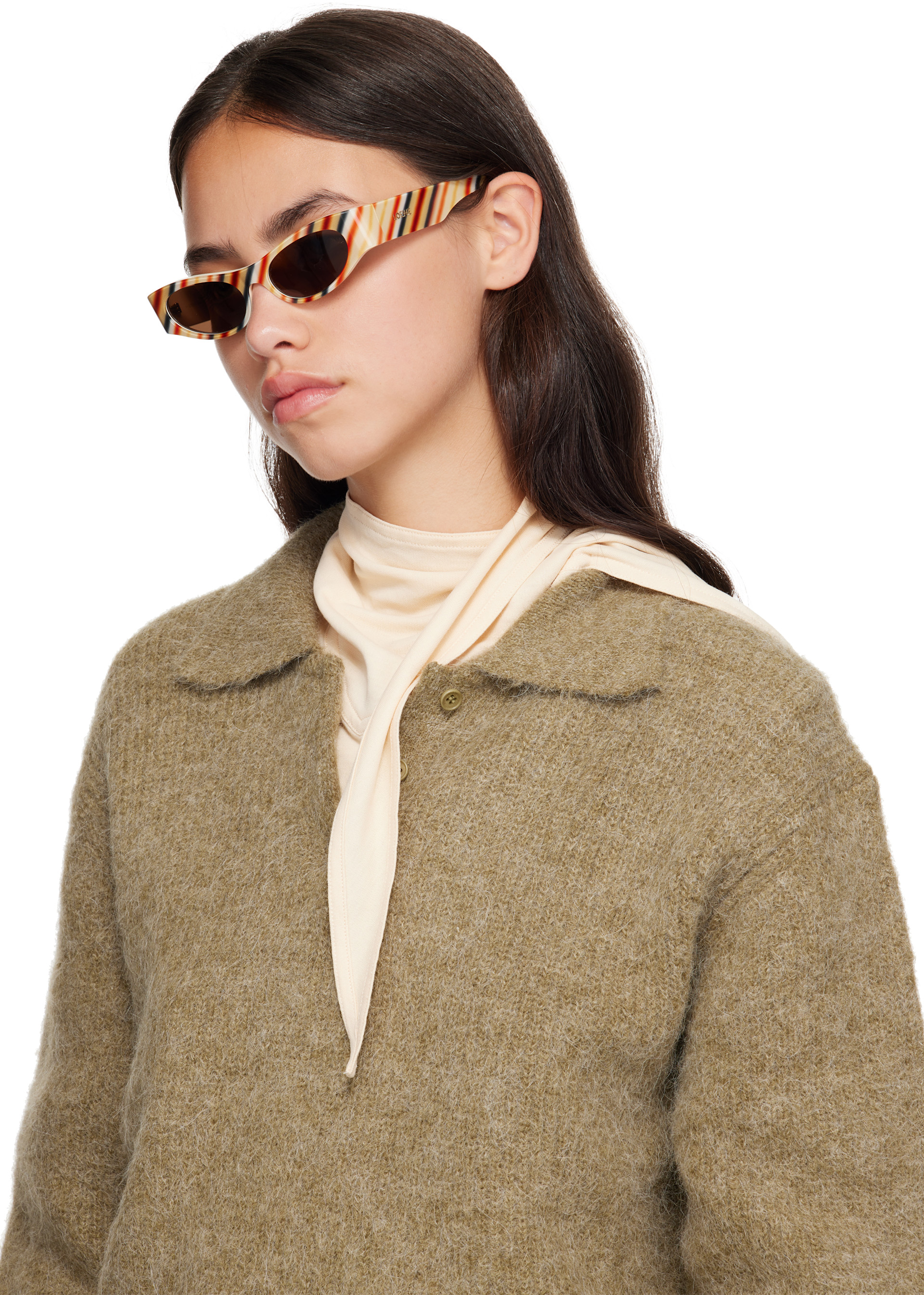 LOEWE - Lunettes de soleil œil-de-chat Flash beiges