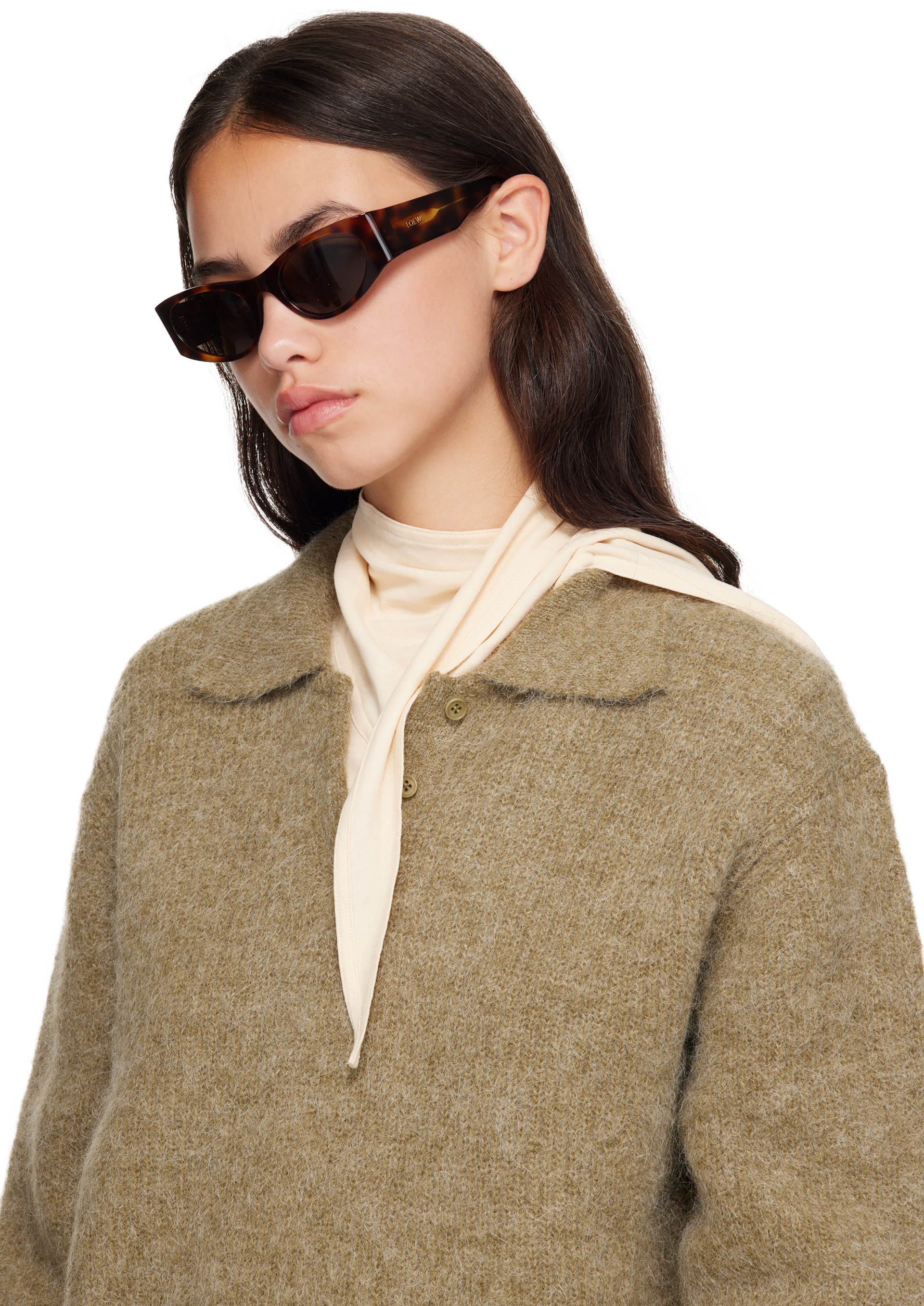 LOEWE - Lunettes de soleil œil-de-chat Flash brunes