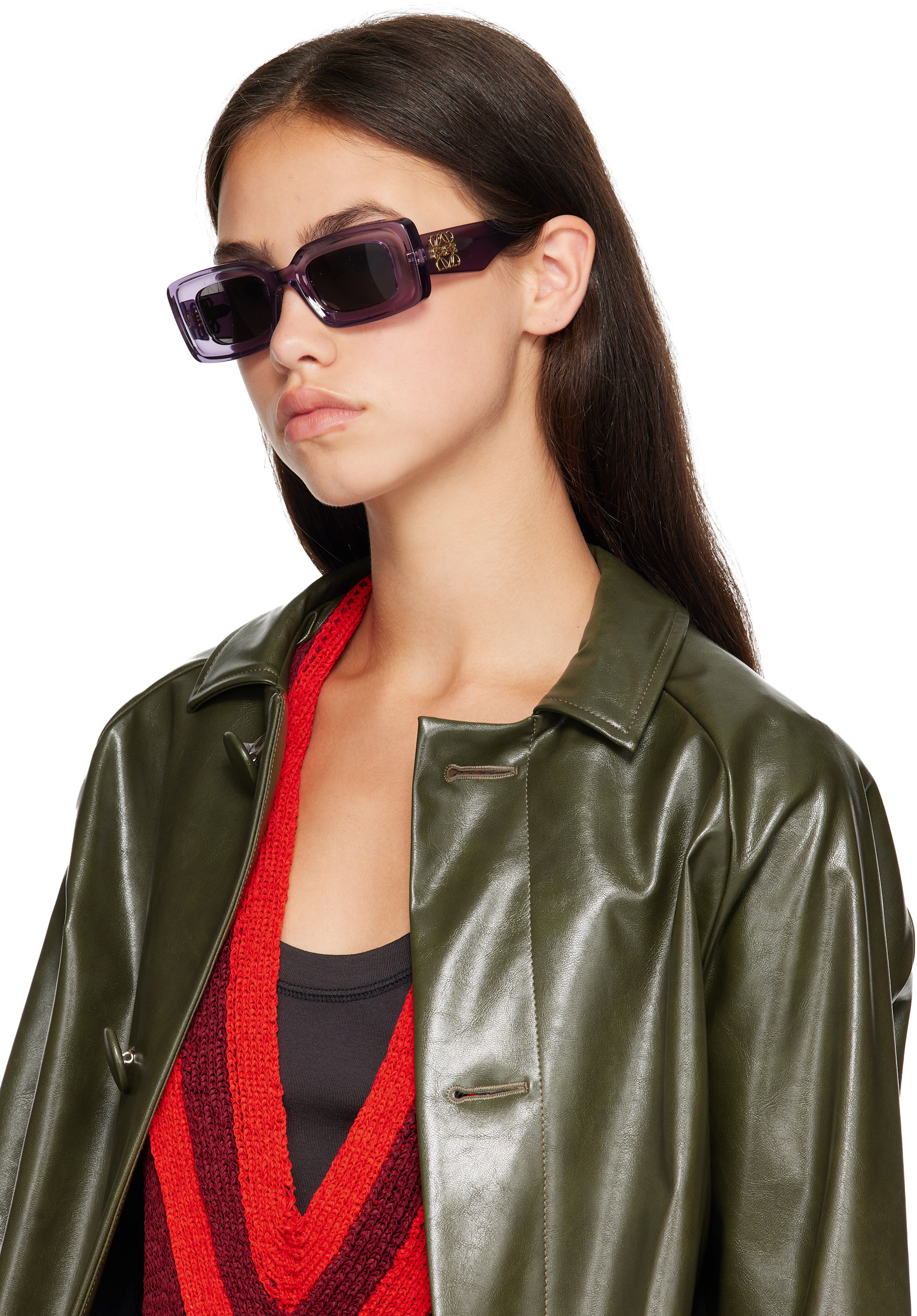 LOEWE - Purple Rectangular Sunglasses