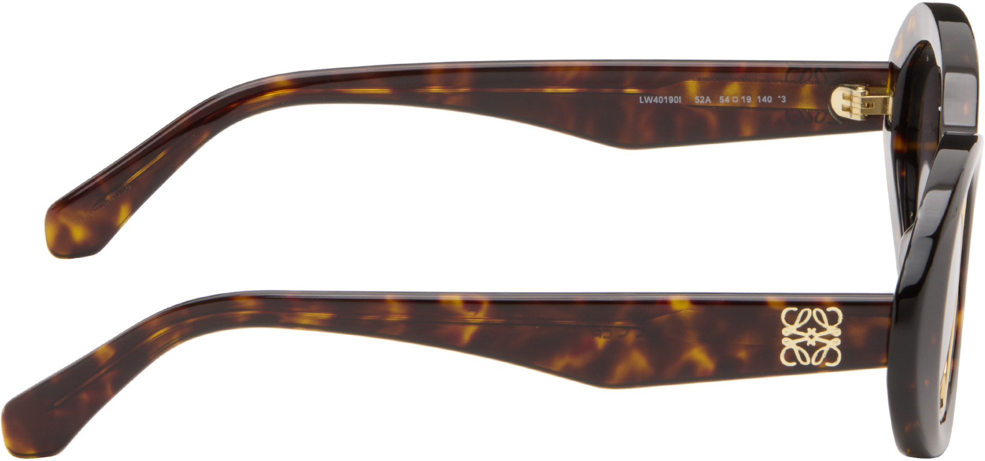 LOEWE - Brown Mini Anagram Oval Sunglasses