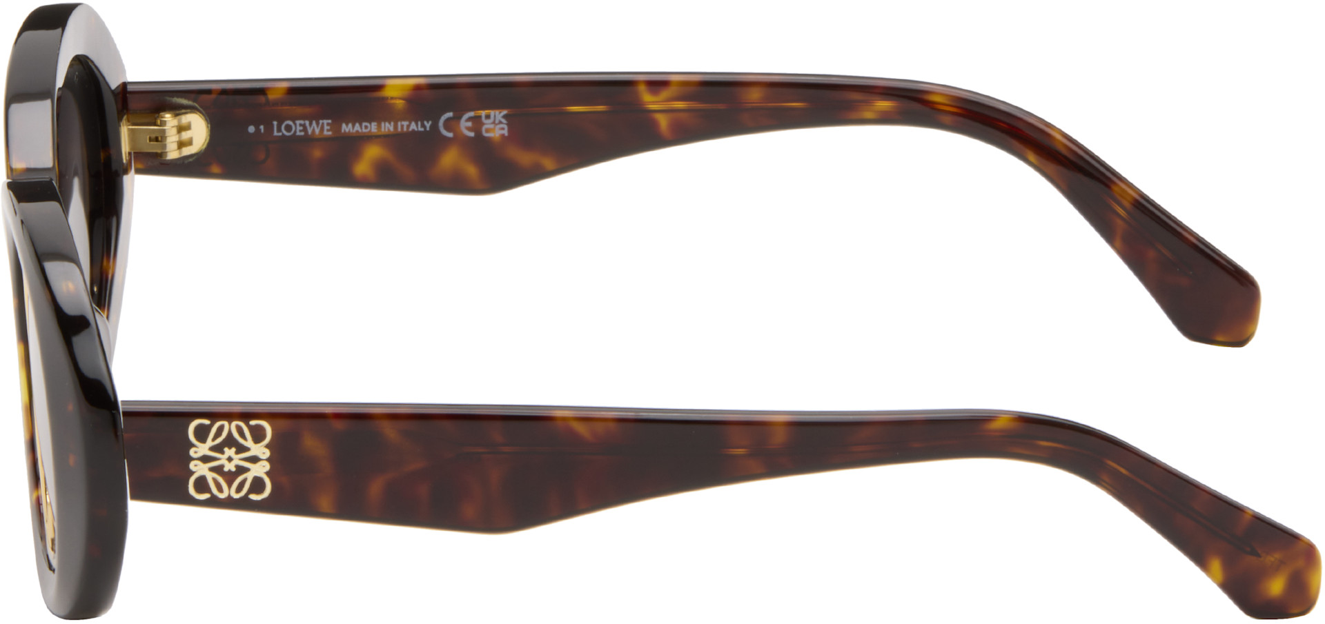 LOEWE - Brown Mini Anagram Oval Sunglasses
