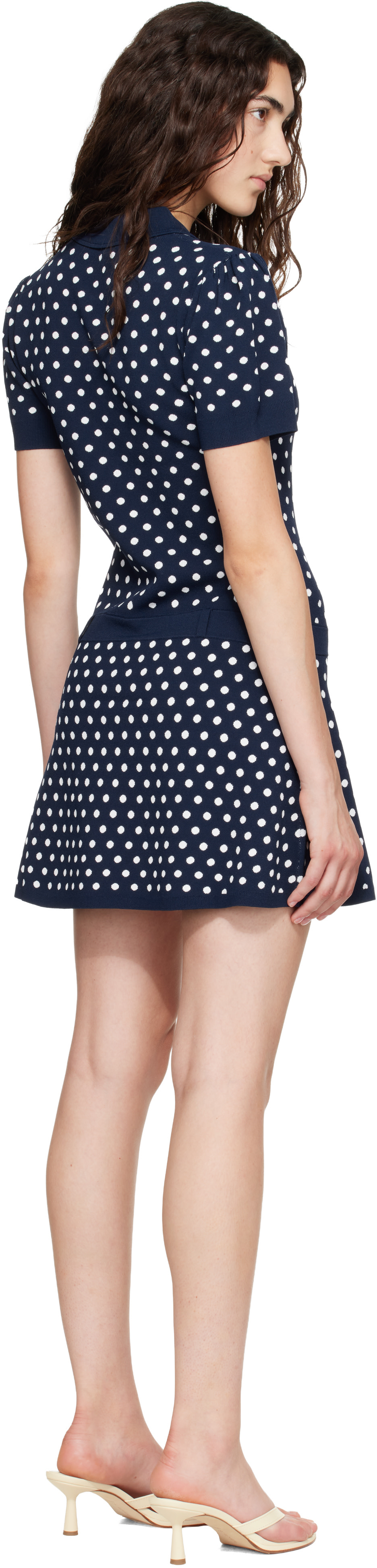 Sandy Liang - Robe pull courte Tumi bleu marine
