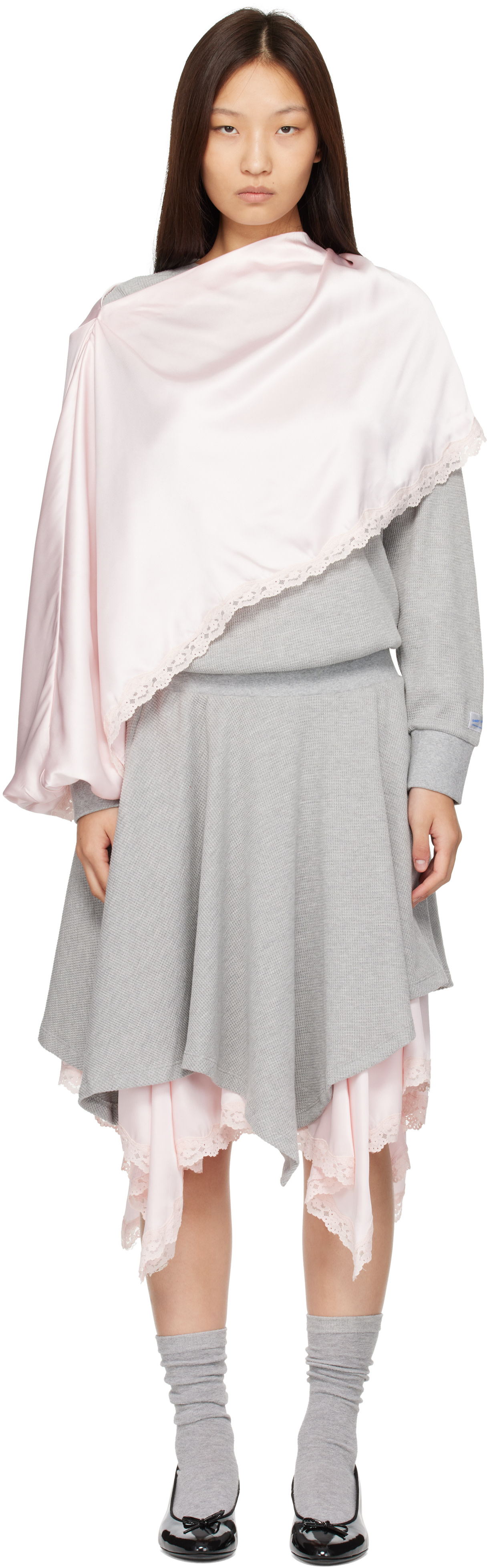 Sandy Liang - Rose Tulsa gris et rose