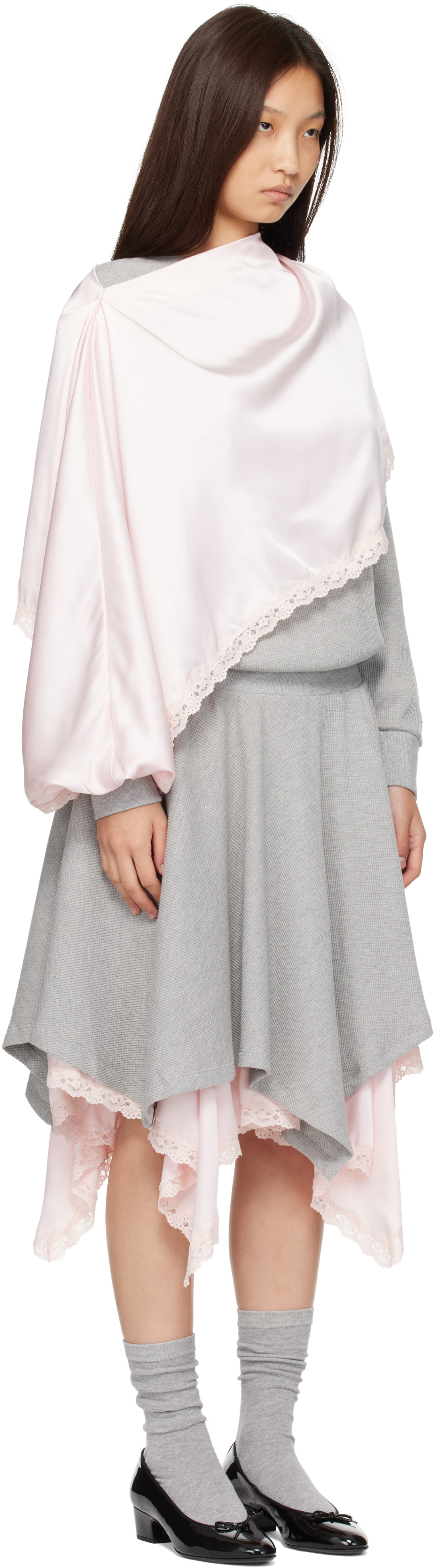 Sandy Liang - Rose Tulsa gris et rose