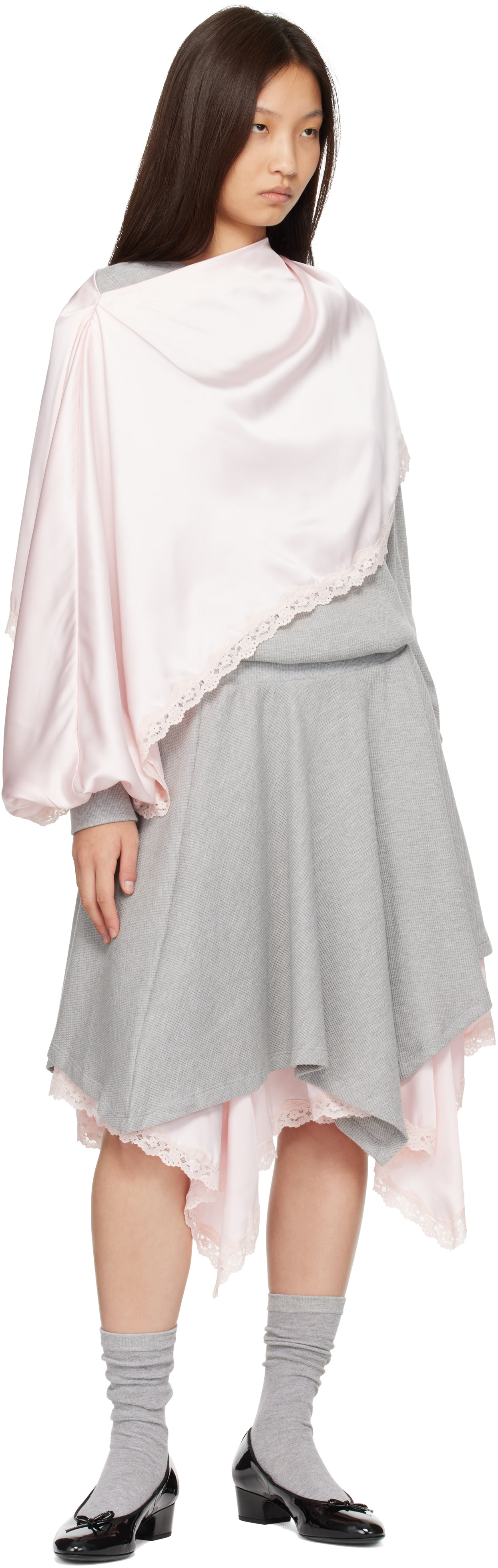 Sandy Liang - Rose Tulsa gris et rose