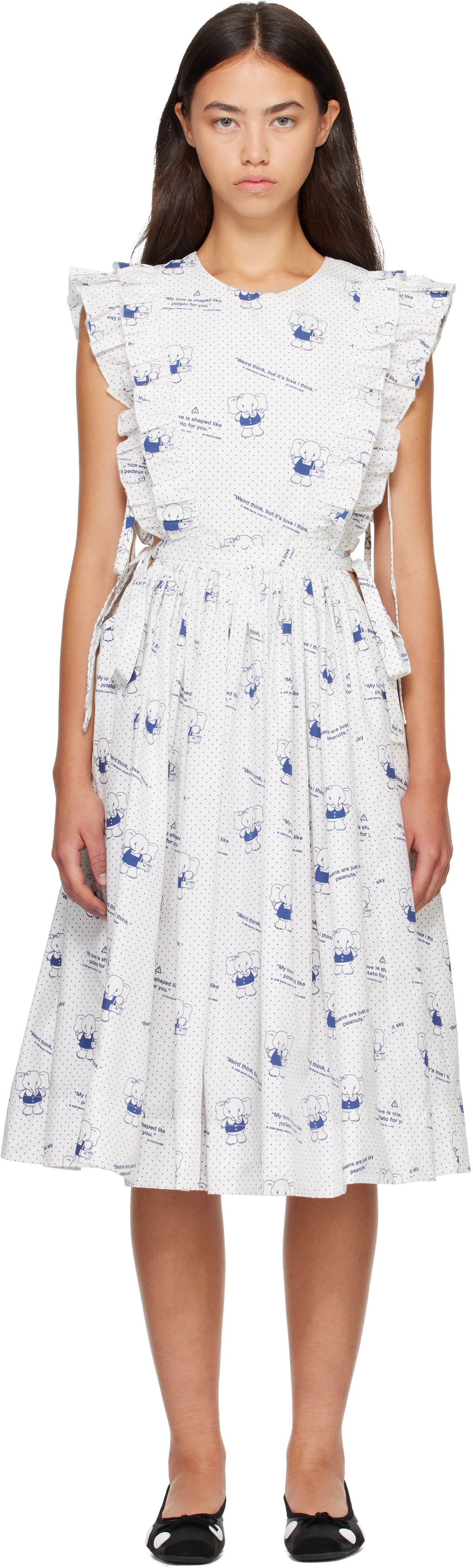 Sandy Liang - Robe midi Mott blanche