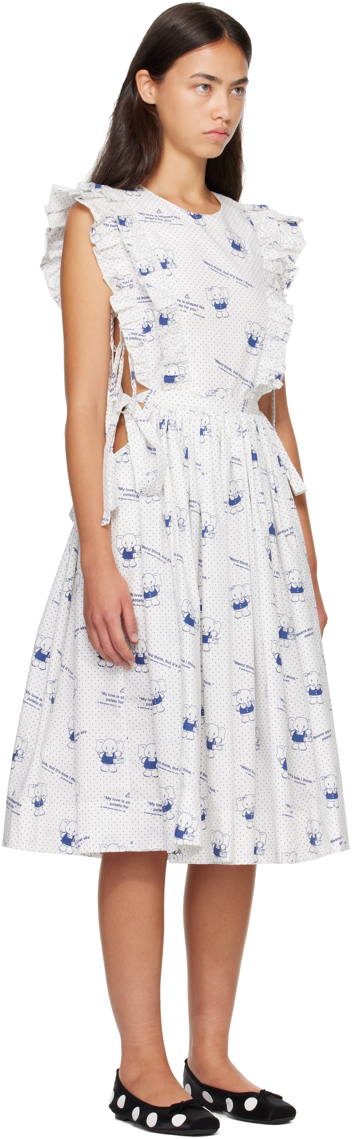 Sandy Liang - Robe midi Mott blanche