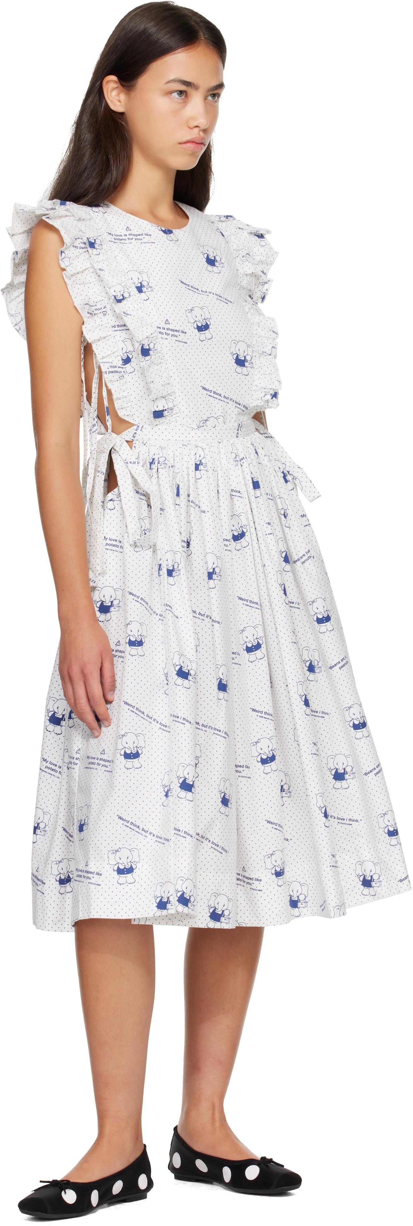 Sandy Liang - Robe midi Mott blanche