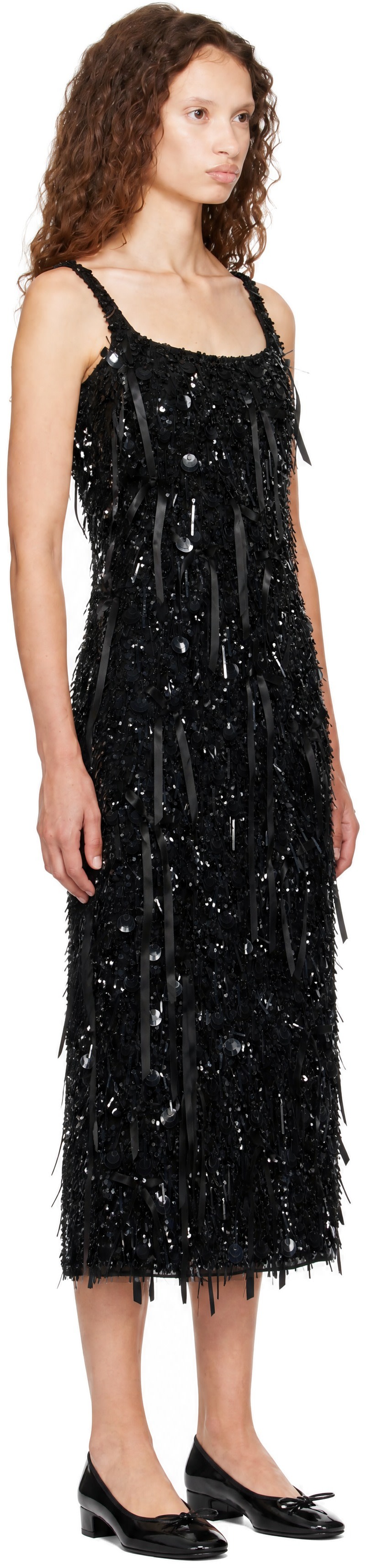 Sandy Liang - Robe longue Hasting noire