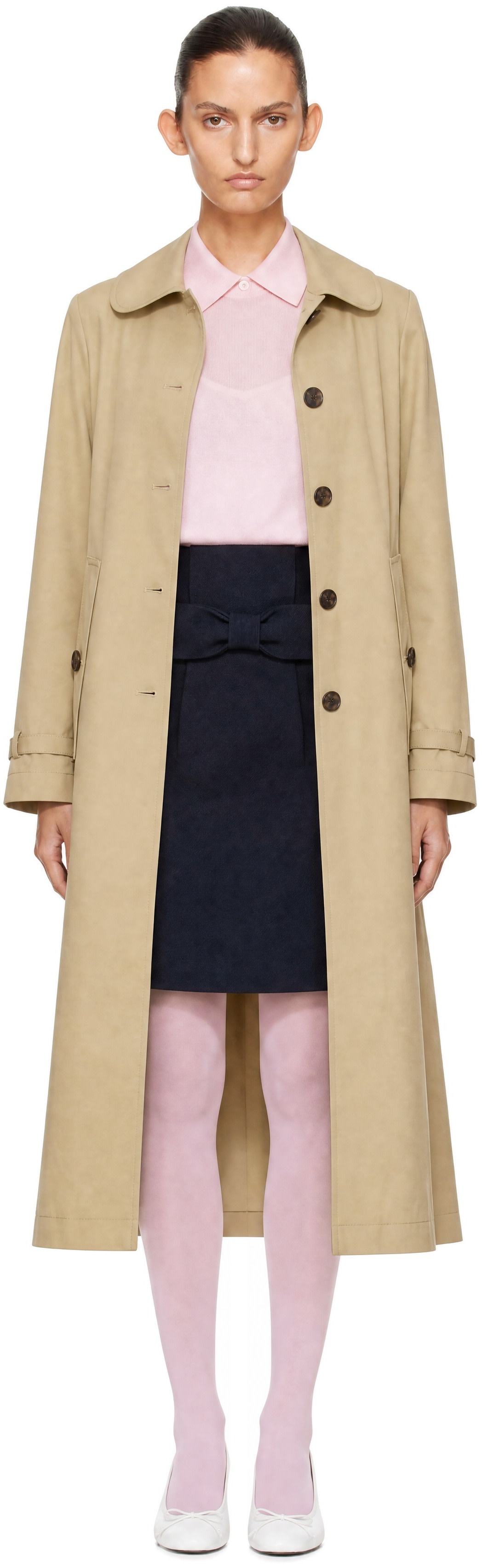 Sandy Liang - Trench Ballena beige