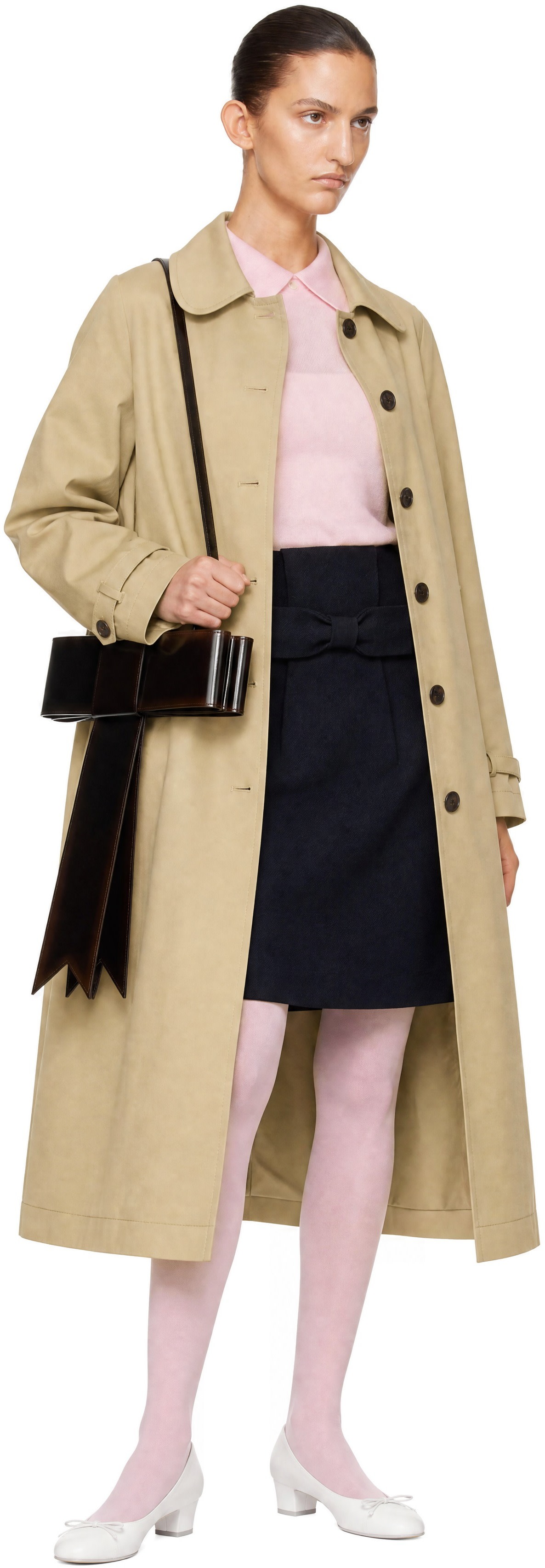Sandy Liang - Trench Ballena beige