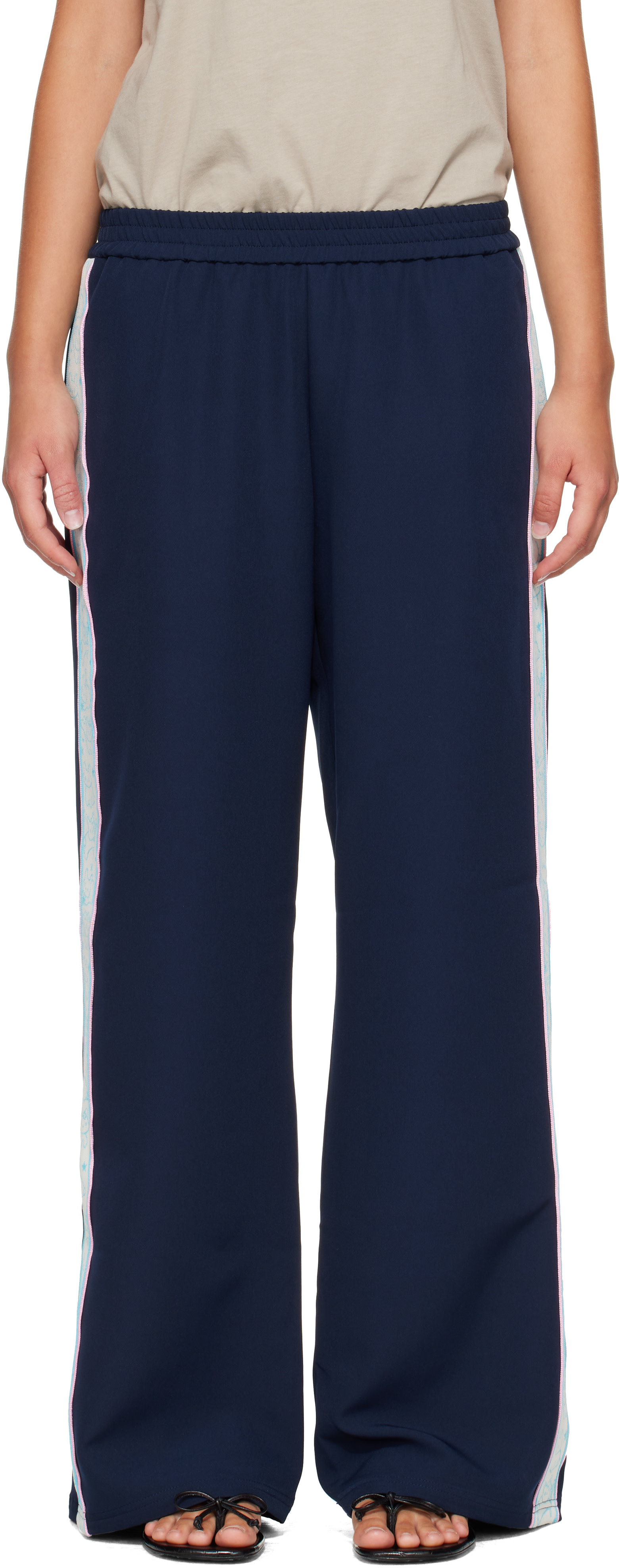 Sandy Liang: Navy Broome Lounge Pants | SSENSE