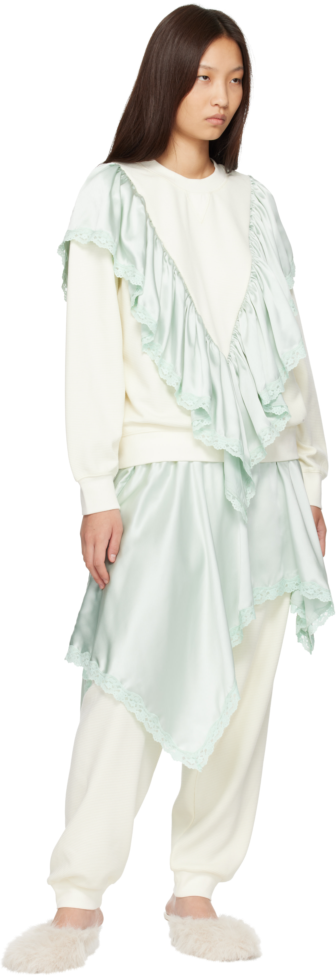 Sandy Liang - Pantalon Rue blanc cassé