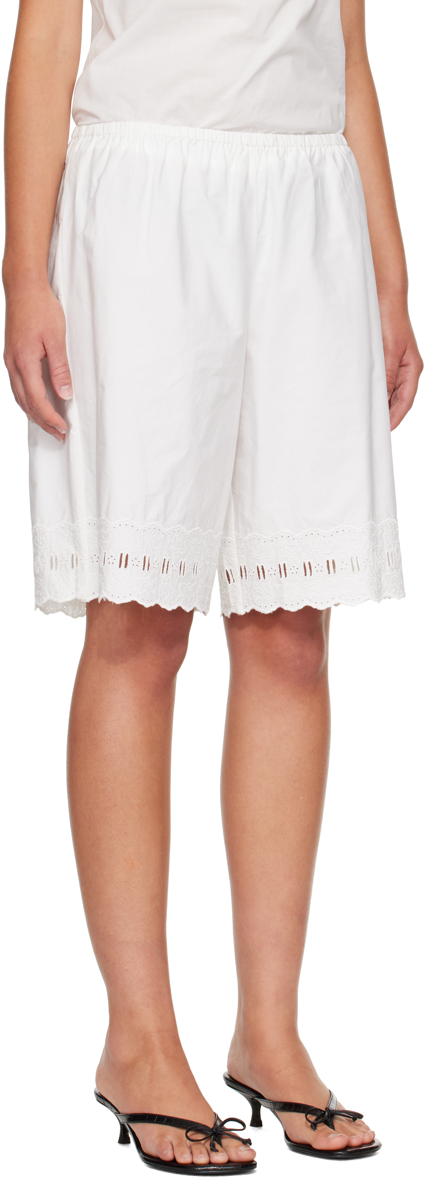 Sandy Liang - Short Pepita blanc