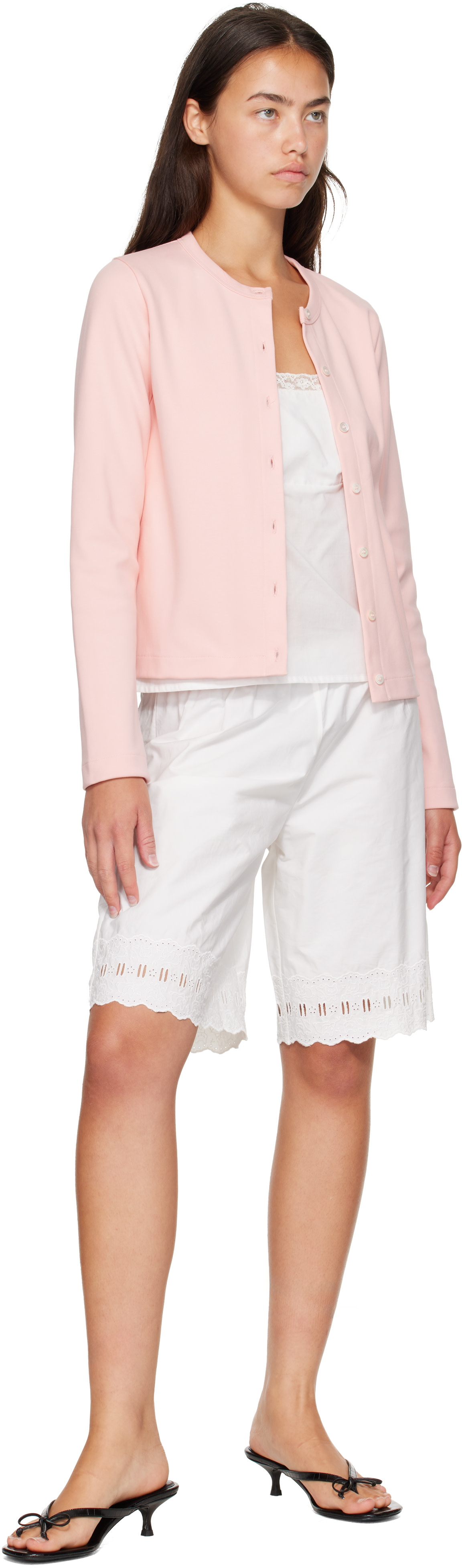 Sandy Liang - Short Pepita blanc