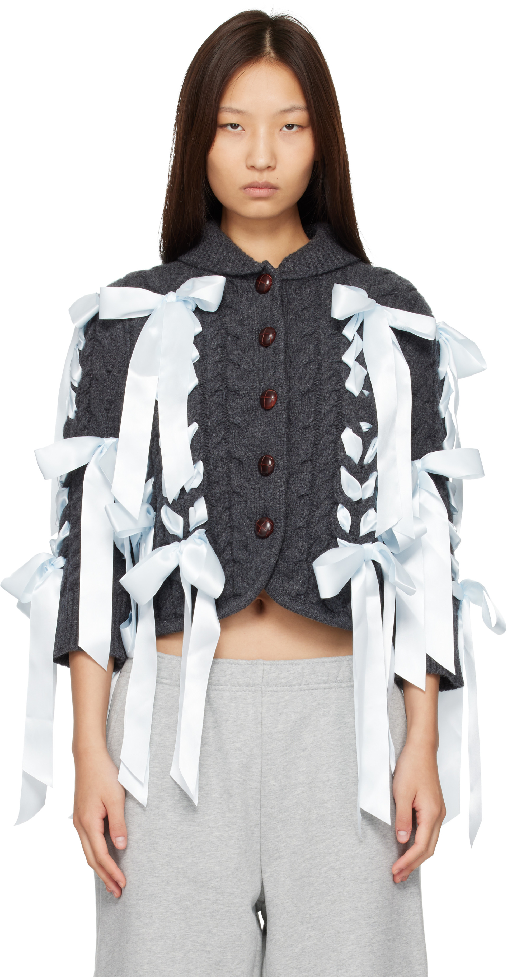 Sandy Liang - Cardigan Cobble gris