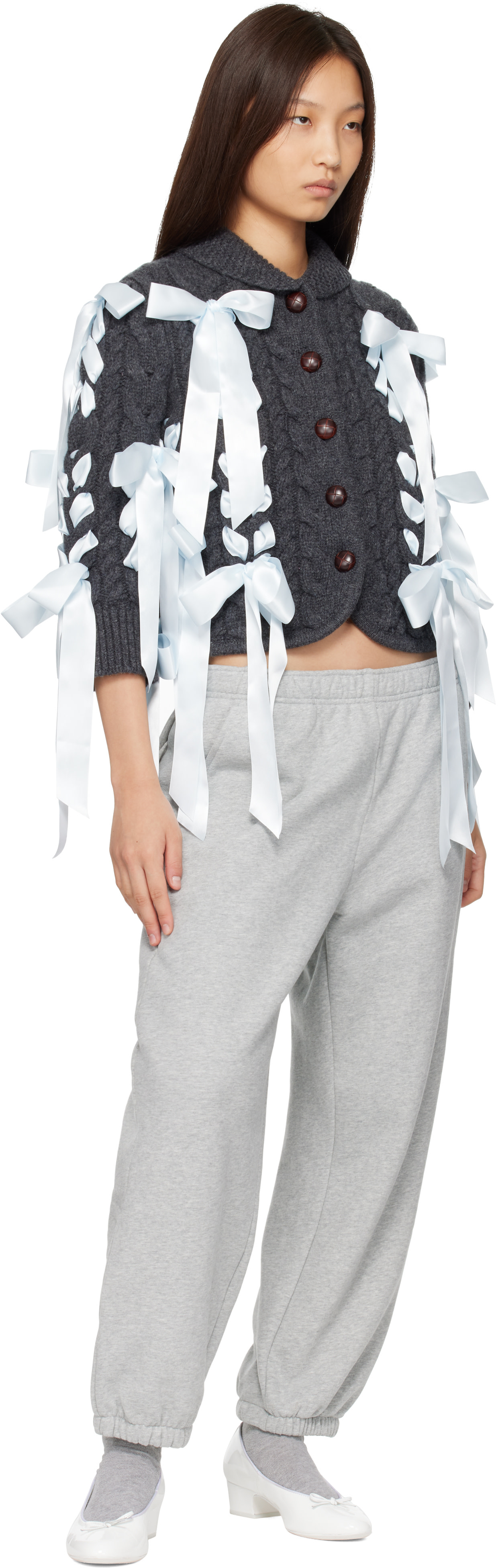 Sandy Liang - Cardigan Cobble gris