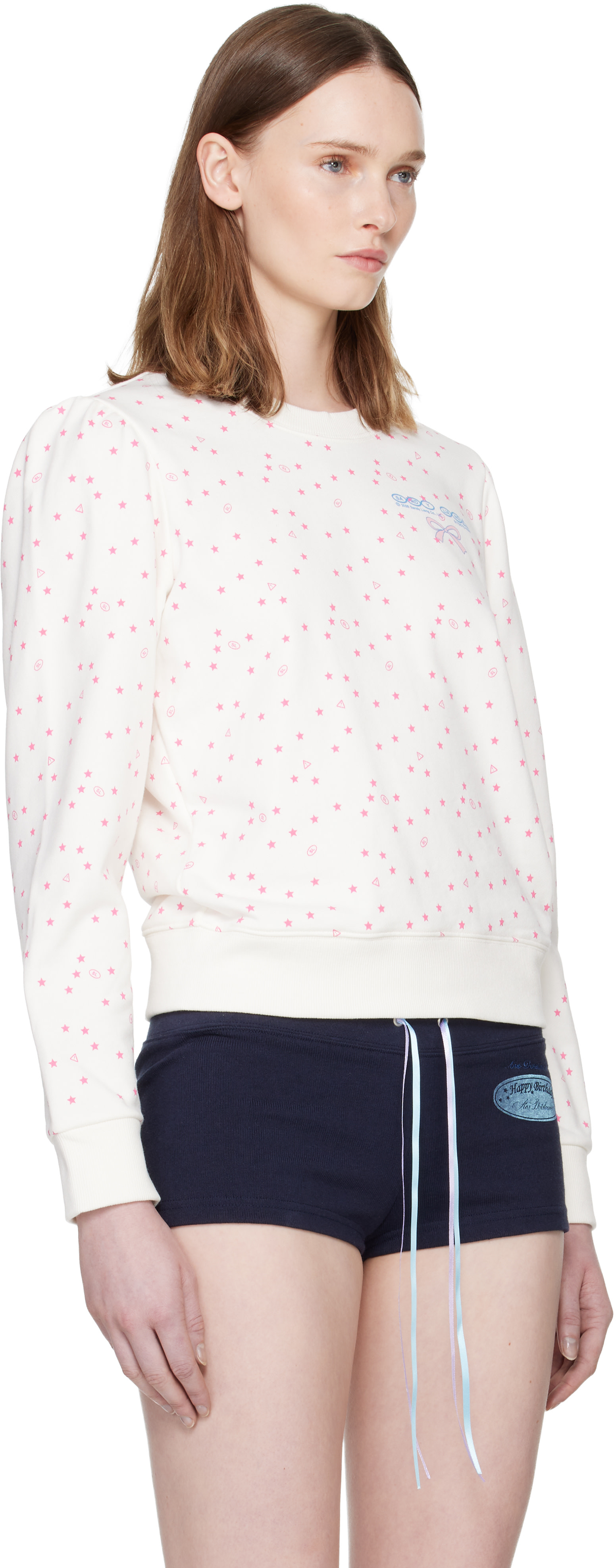 Sandy Liang - Pull molletonné Polka blanc