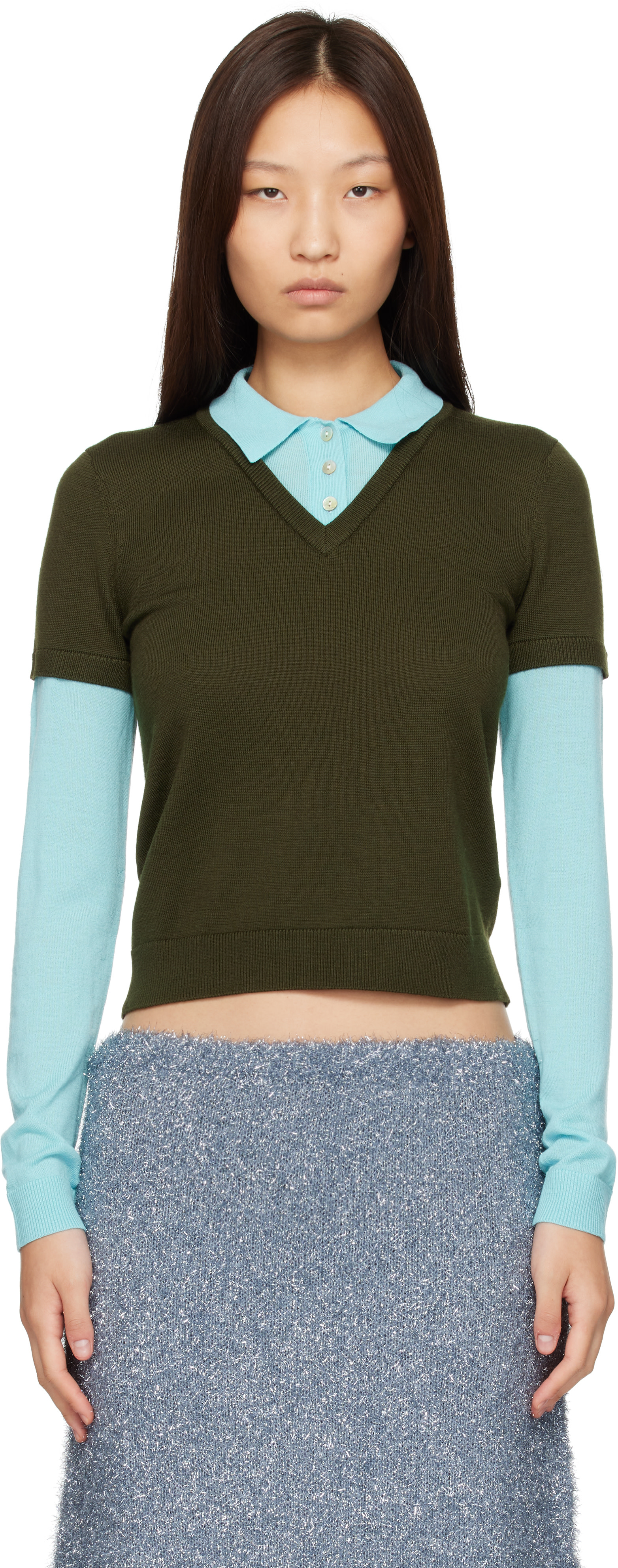 Sandy Liang - Pull Lottie vert et bleu