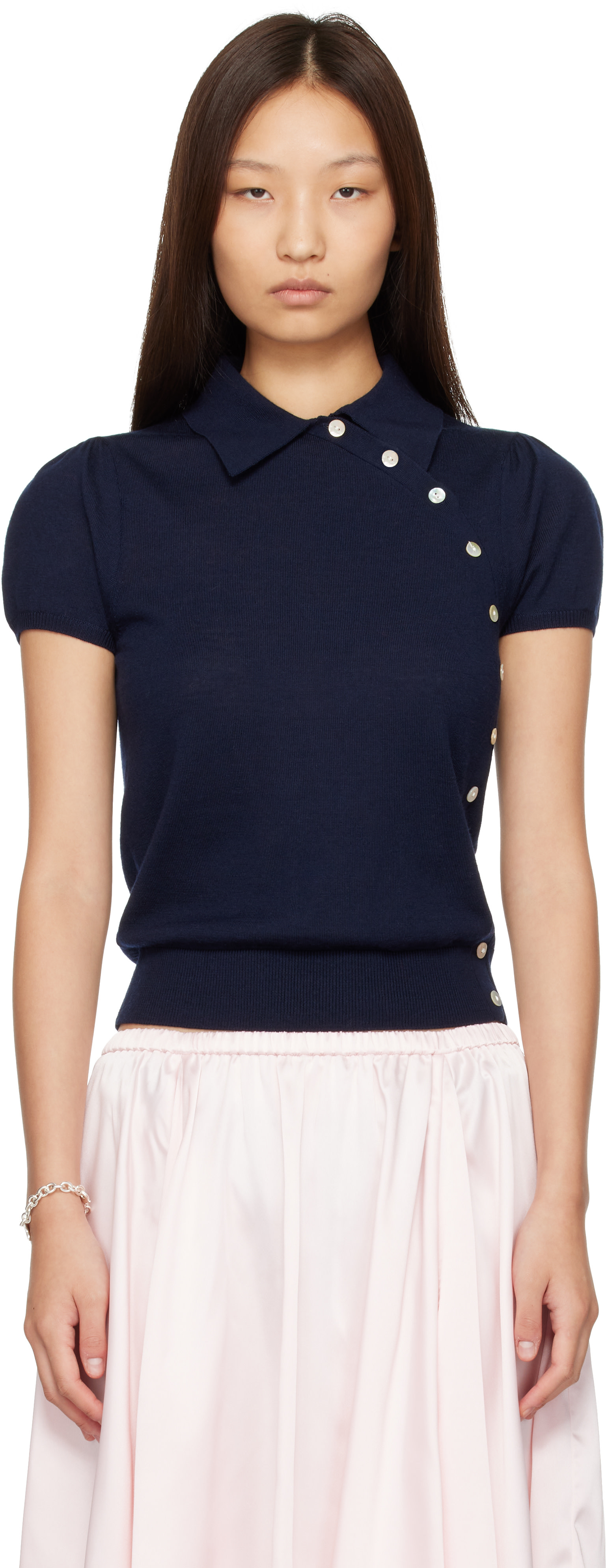 Sandy Liang - Pull Birdie bleu marine