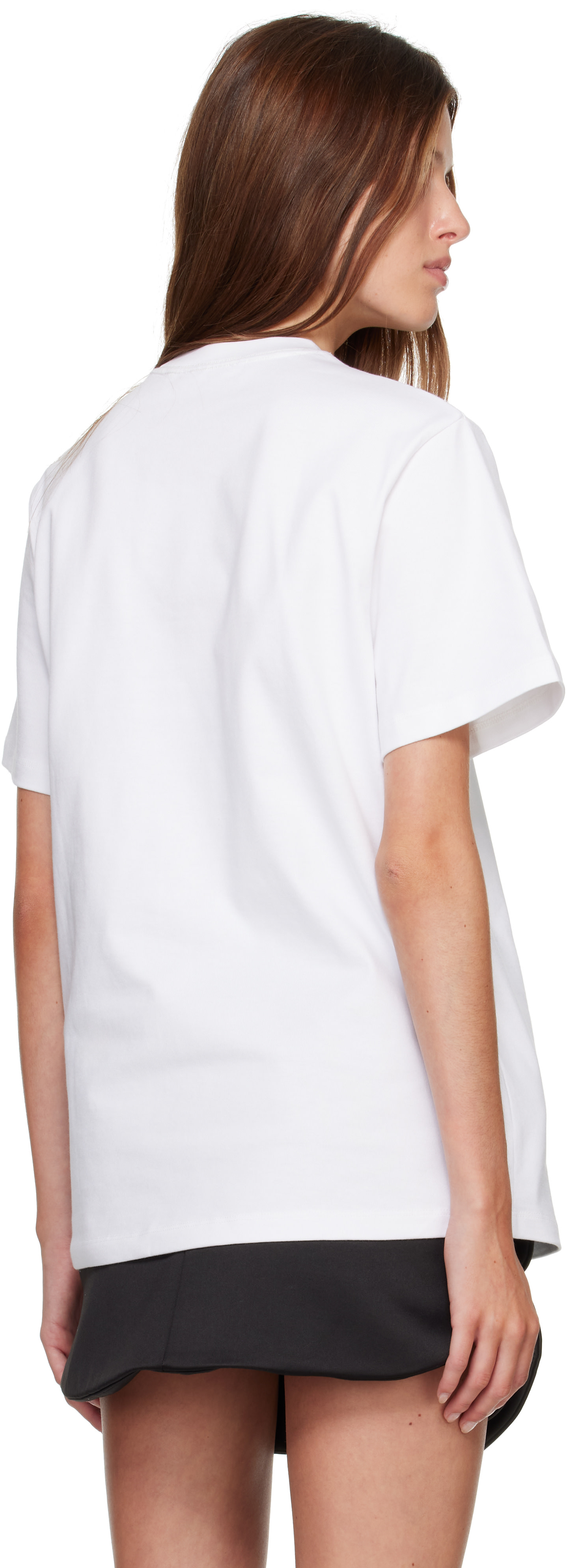 Sandy Liang: White Peanut Boxy T-shirt | SSENSE