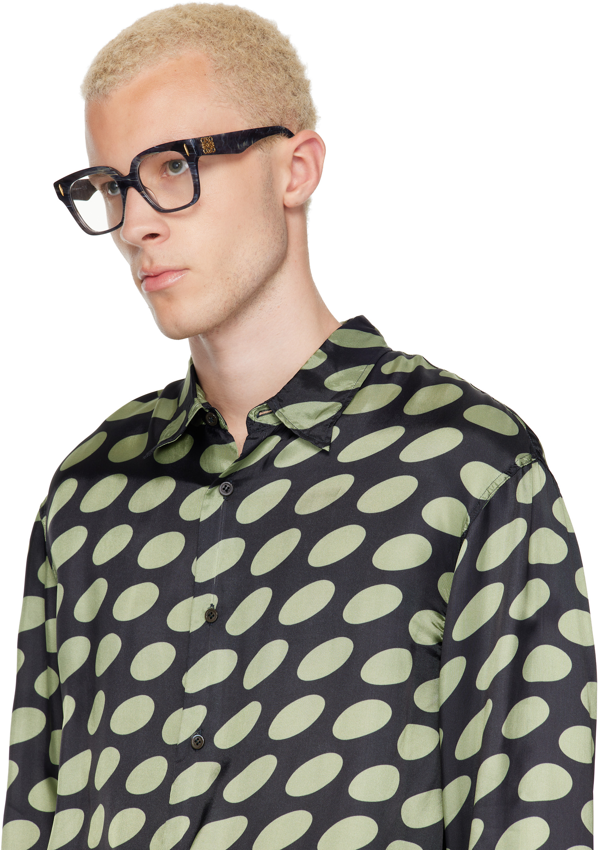 LOEWE - Black & Gray Anagram Glasses