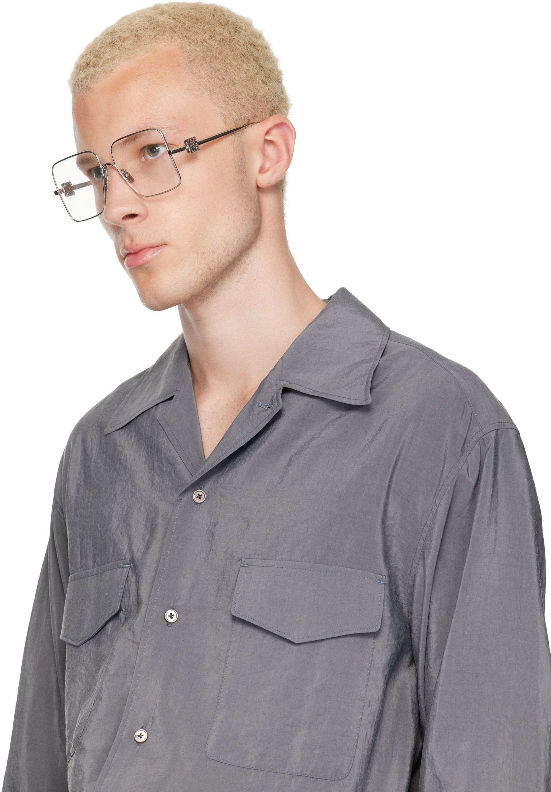 LOEWE - Silver Square Glasses