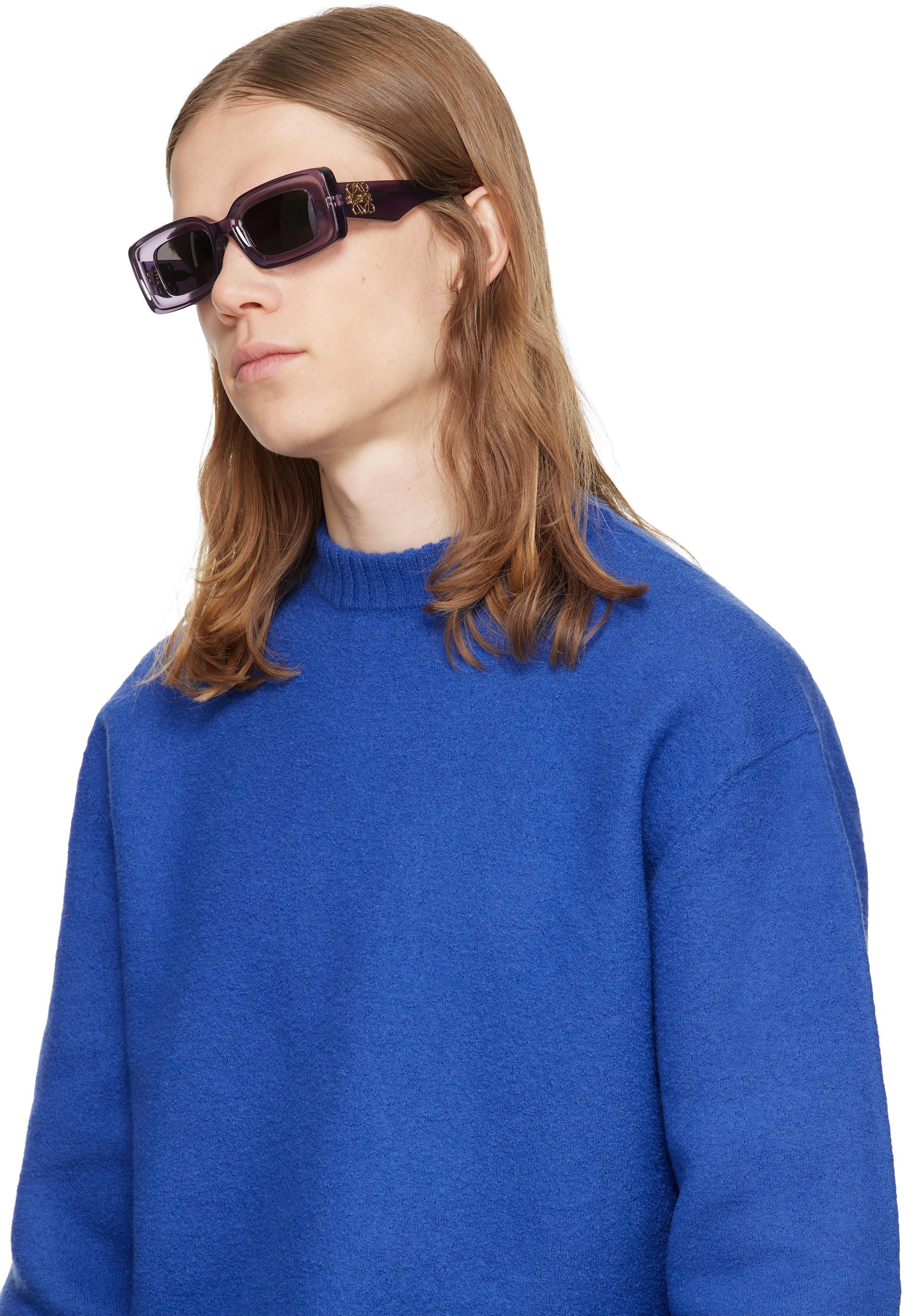 LOEWE - Purple Rectangular Sunglasses