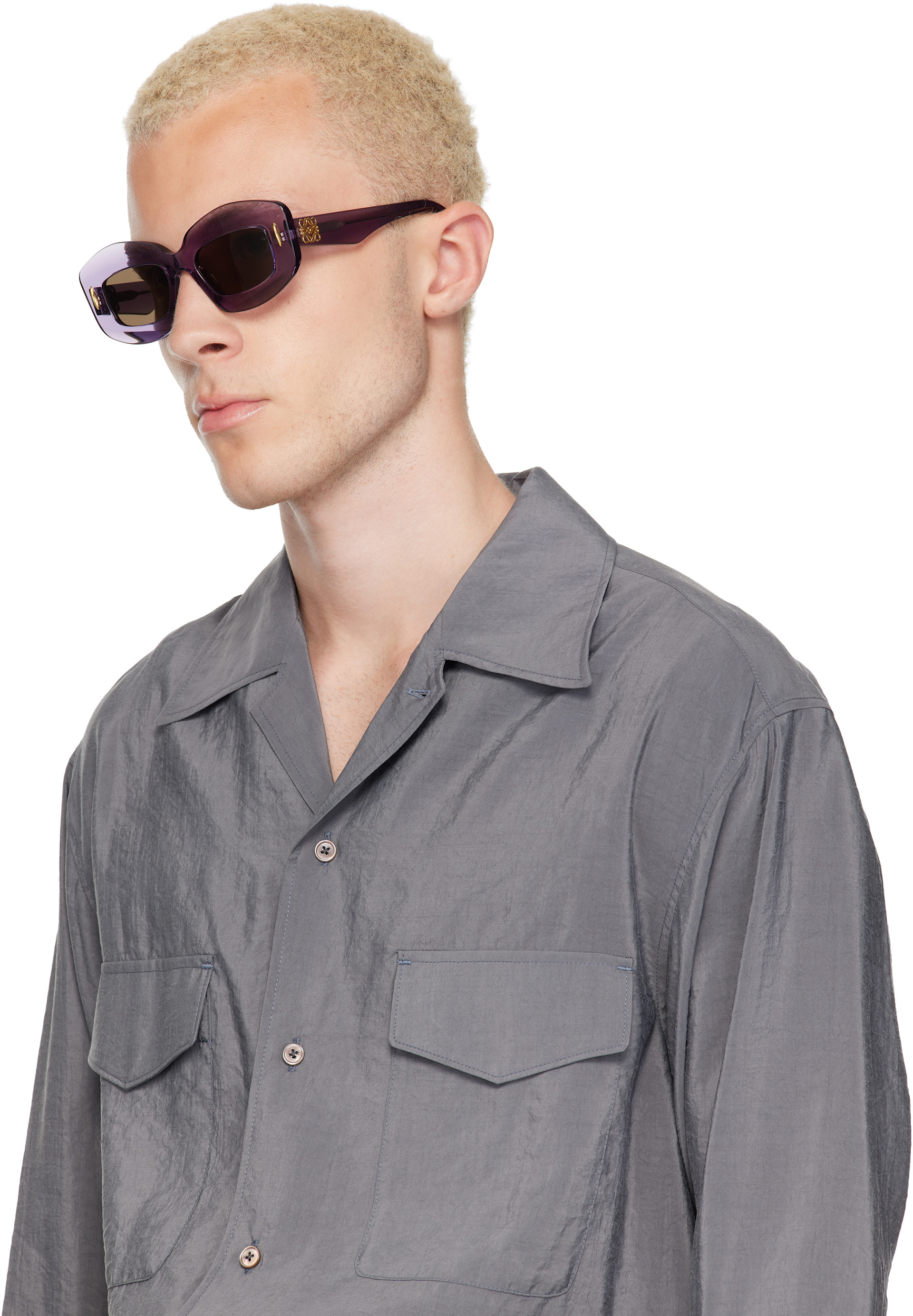 LOEWE - Purple Anagram Sunglasses