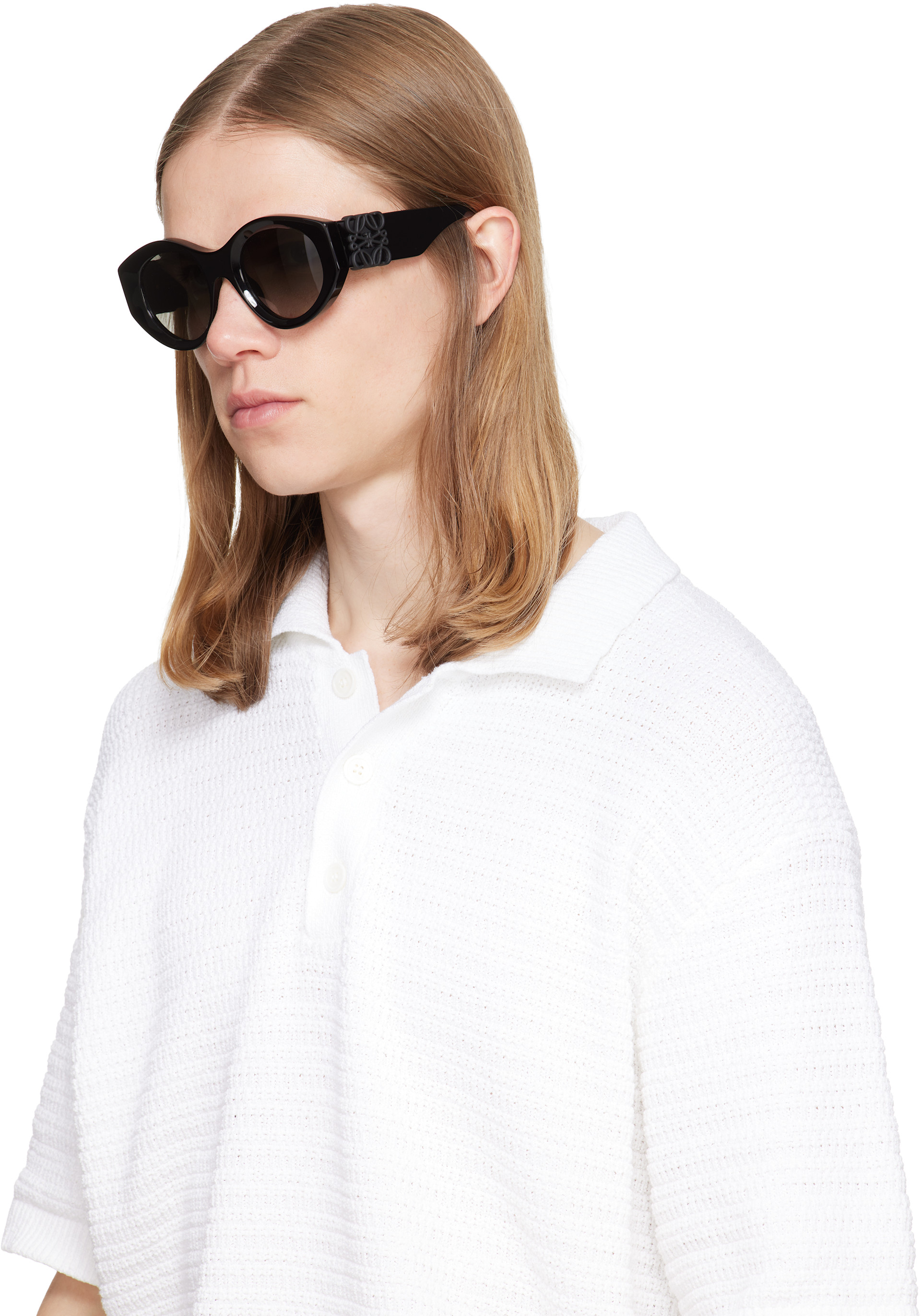 LOEWE - Black Maxi Anagram Butterfly Sunglasses